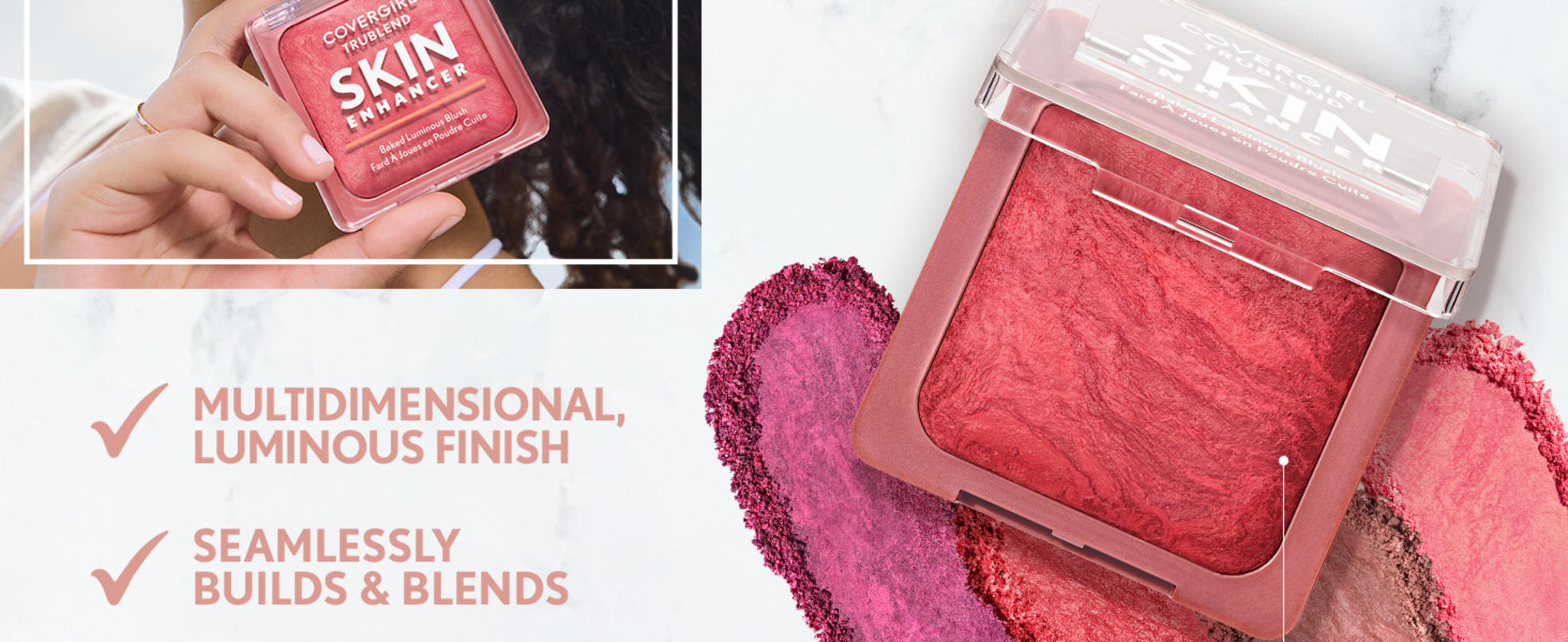 Baked Luminous Blush with Hyaluronic Acid & Rose Extract - Rose Latte (Nude with Pink Swirls) image 10