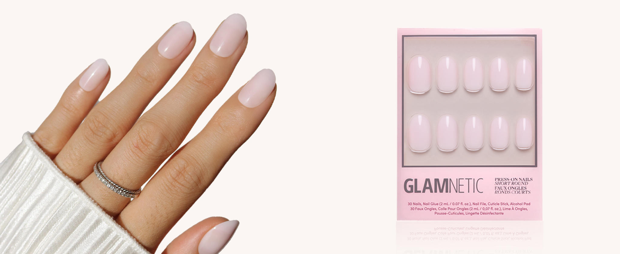 Short Round Press-On Nails - Milky Pink Blush | Salon-Quality & Reusable Fake Nails Kit with 12 Sizes image 11