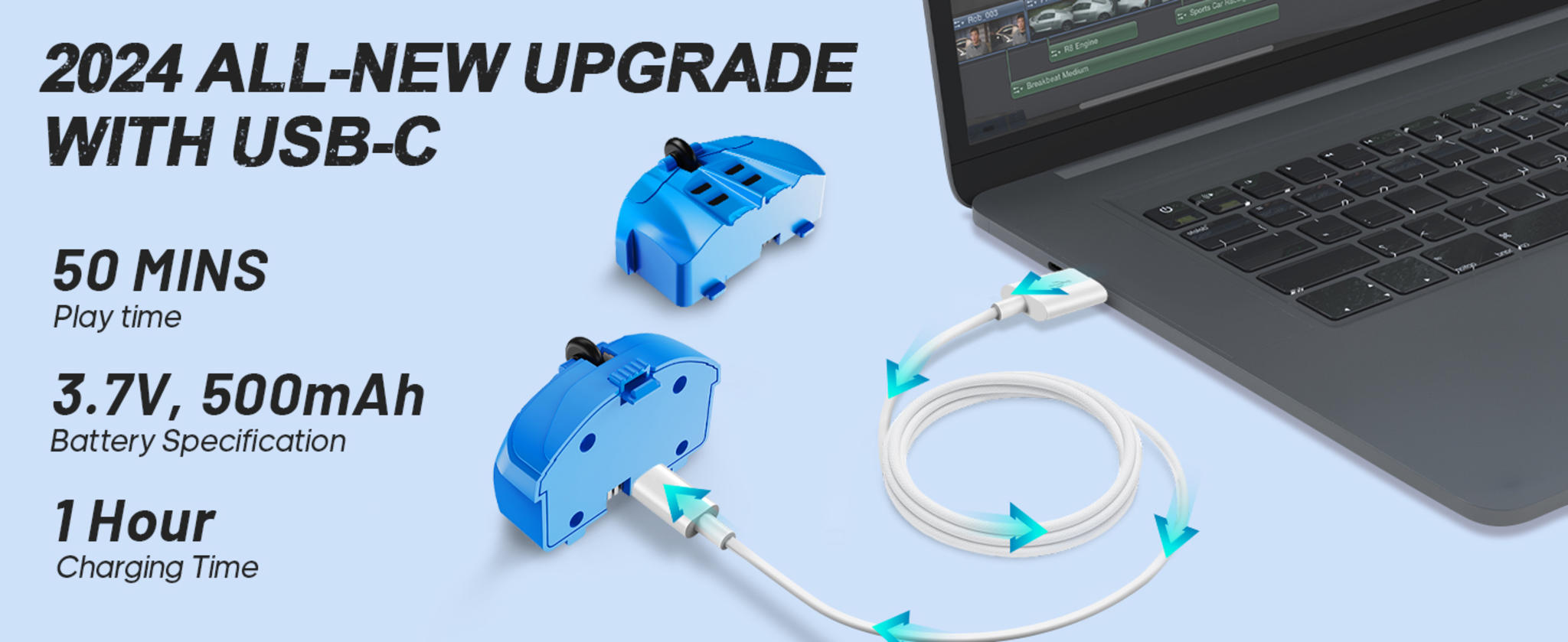 4WD Stunt RC Car with 360° Flips & LED Lights | 2.4GHz Remote | USB-C Modular Batteries | Gift for Kids 6-12 image 10