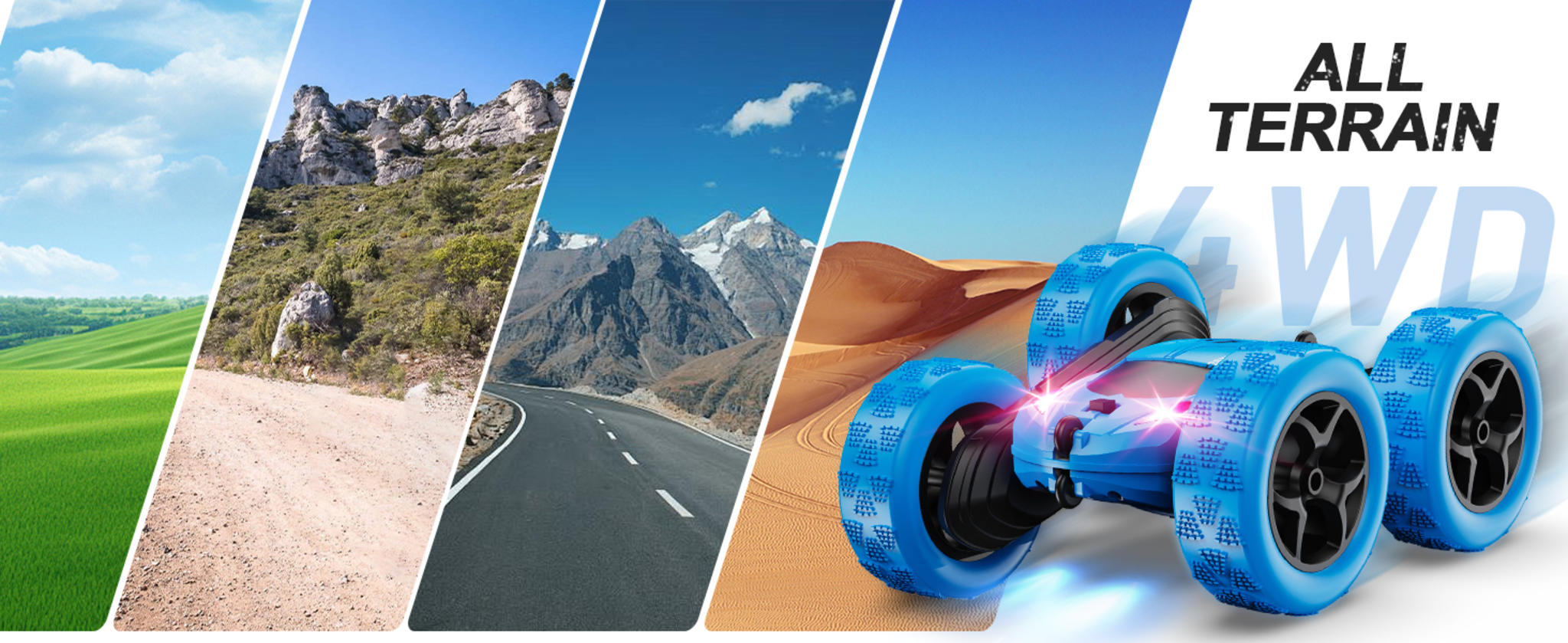 4WD Stunt RC Car with 360° Flips & LED Lights | 2.4GHz Remote | USB-C Modular Batteries | Gift for Kids 6-12 image 13