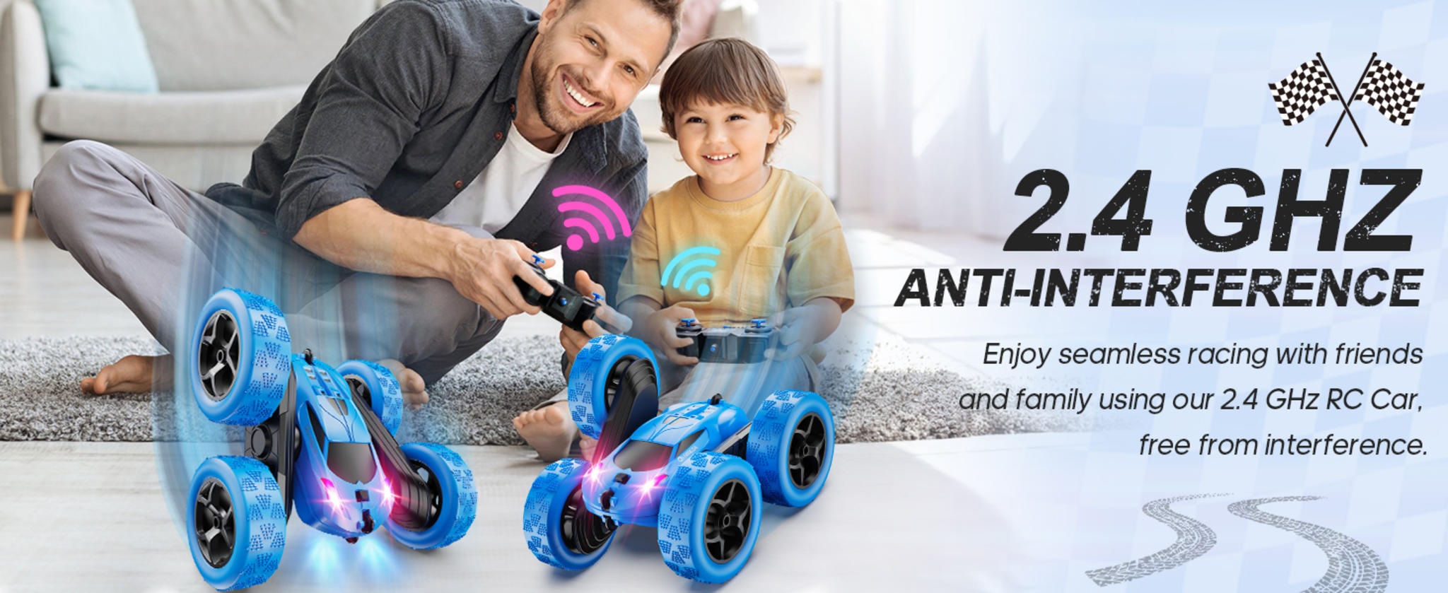 4WD Stunt RC Car with 360° Flips & LED Lights | 2.4GHz Remote | USB-C Modular Batteries | Gift for Kids 6-12 image 15