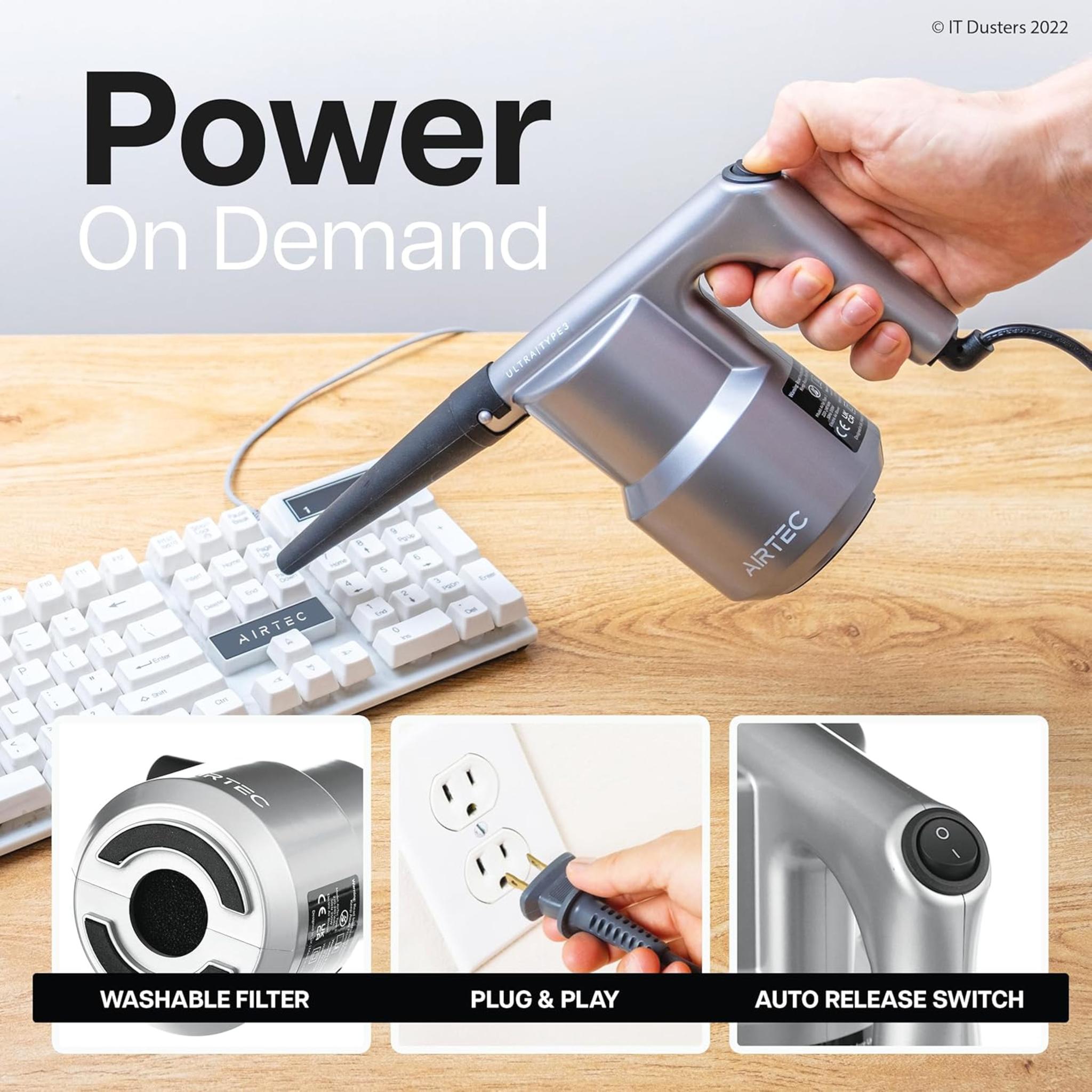 Electric Air Duster Blower for Electronics & Home Cleaning - Type 3 | Eco-Friendly Alternative to Compressed Air Cans