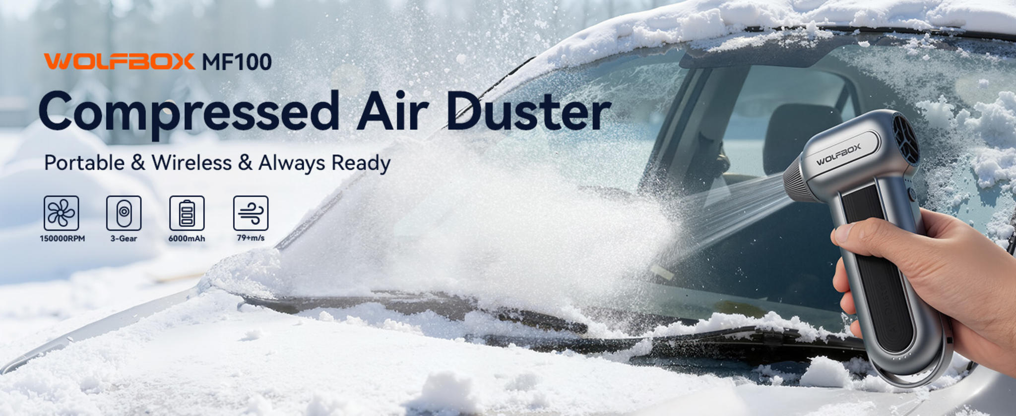 150,000RPM Cordless Air Duster with 3-Speed Adjustable & 45m/s Turbo Power image 9