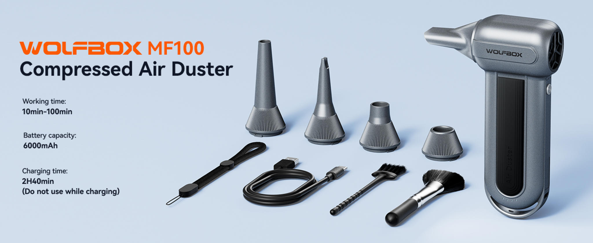 150,000RPM Cordless Air Duster with 3-Speed Adjustable & 45m/s Turbo Power image 16