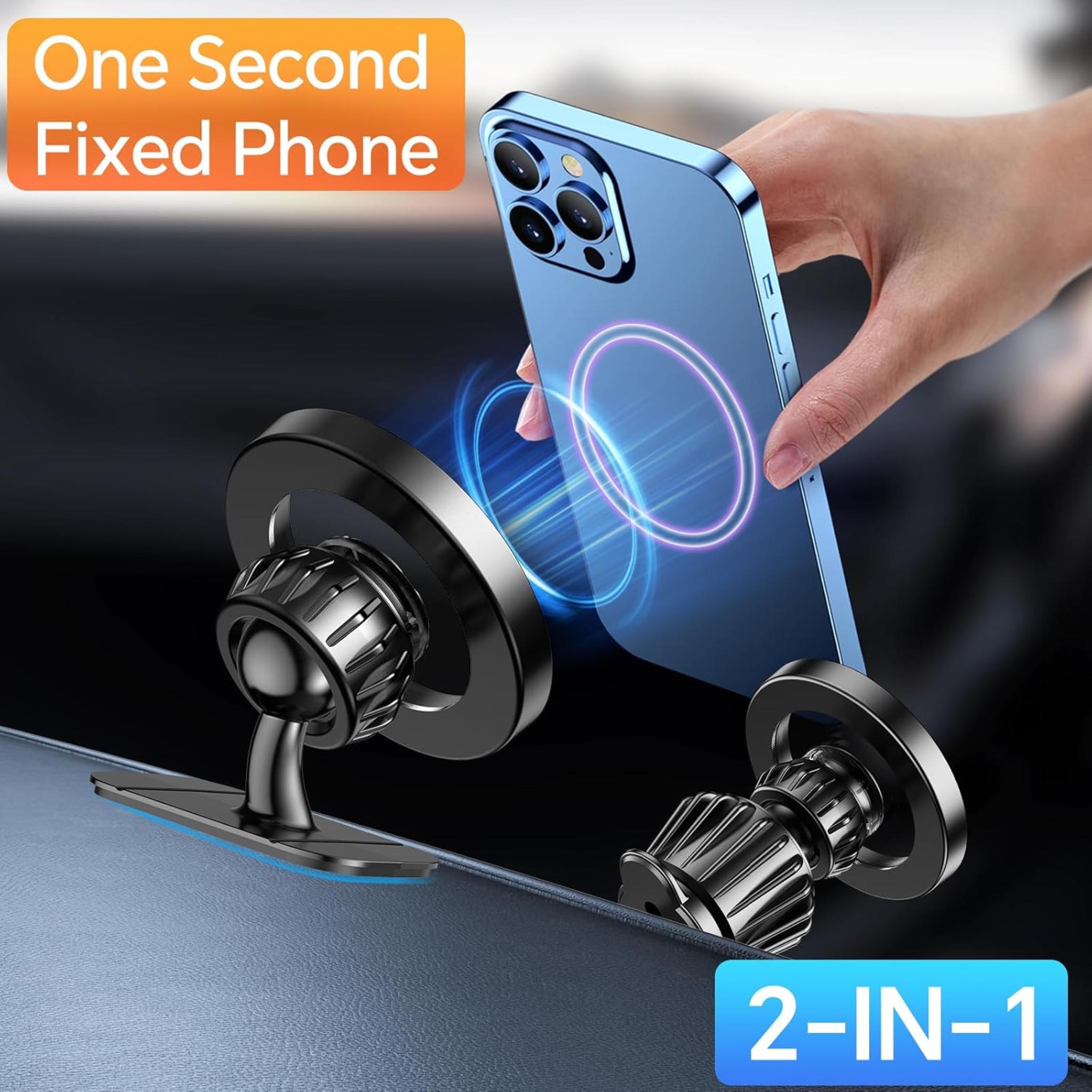 20-Strong Magnet MagSafe Car Mount for iPhone & Android | Dashboard Holder with Super Adhesive