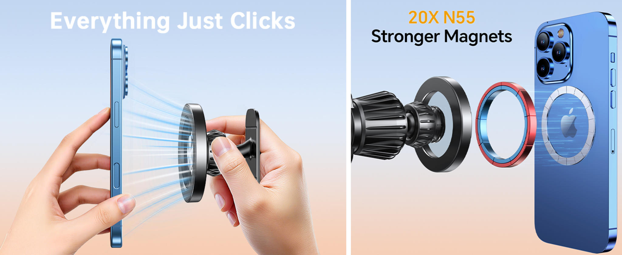 20-Strong Magnet MagSafe Car Mount for iPhone & Android | Dashboard Holder with Super Adhesive image 13