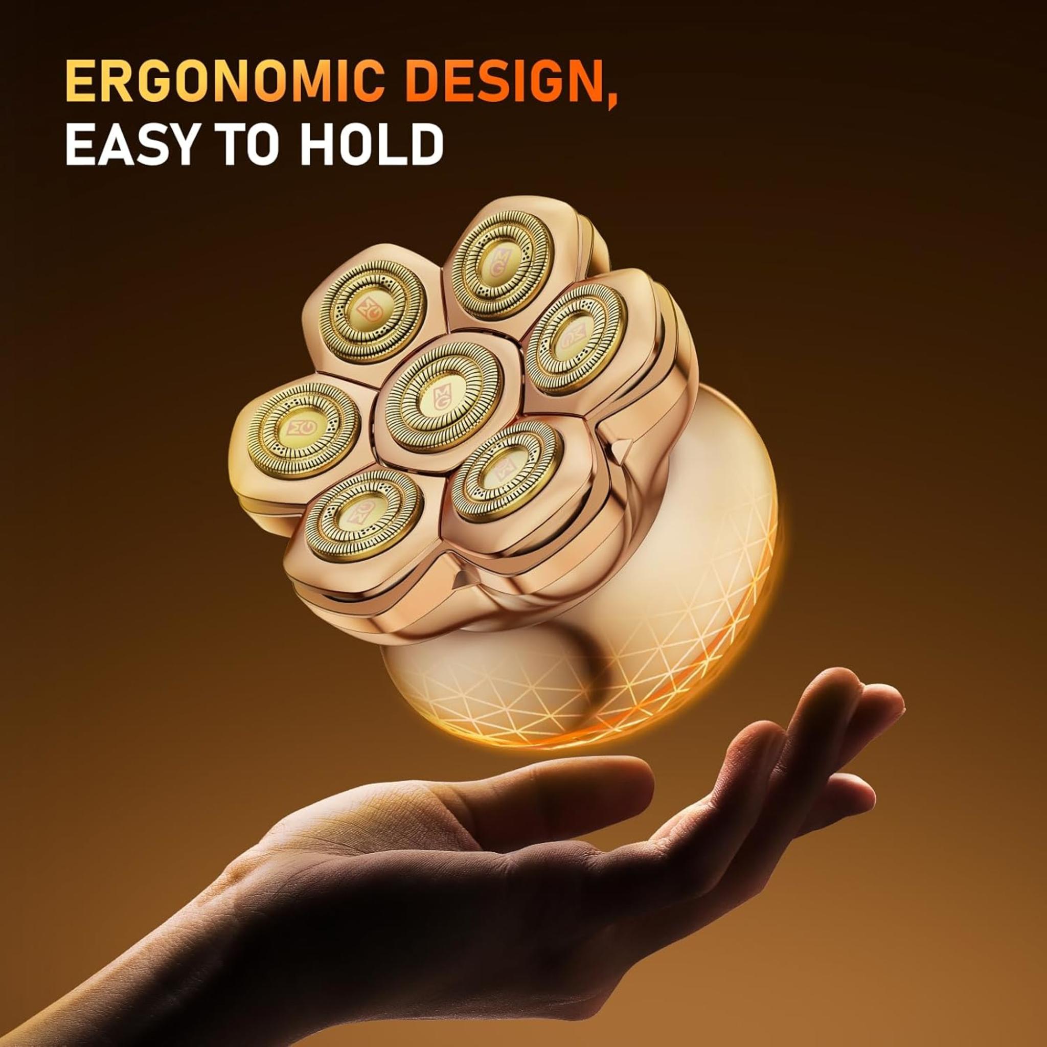 7D Electric Head Shaver for Bald Men - Cordless Waterproof Razor with Titanium Blades & Magnetic Head