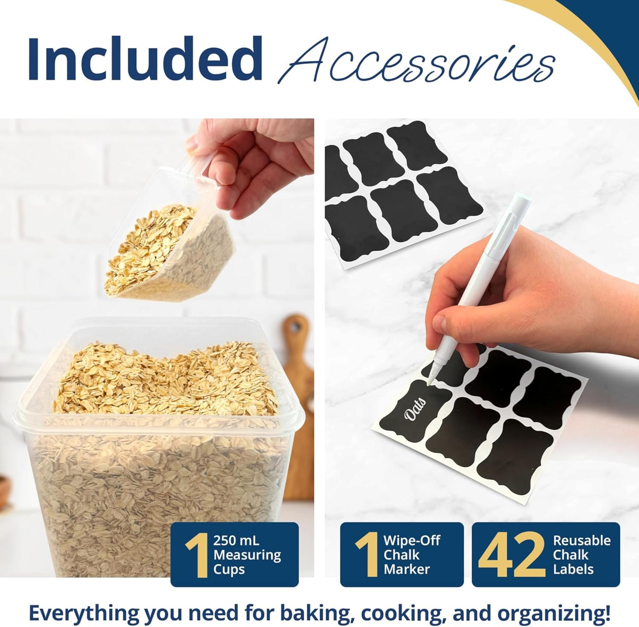 36-Piece Airtight Food Storage Containers with Lids - BPA-Free Plastic Pantry Organizers