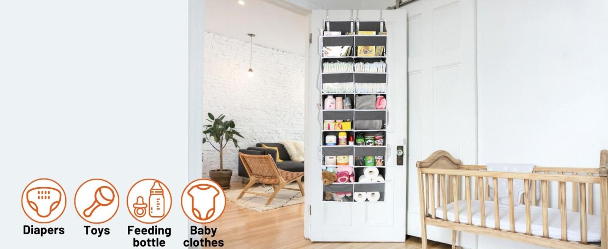 5-Tier Over the Door Organizer with 10 Compartments, 80lbs Capacity Extra Large Storage image 10