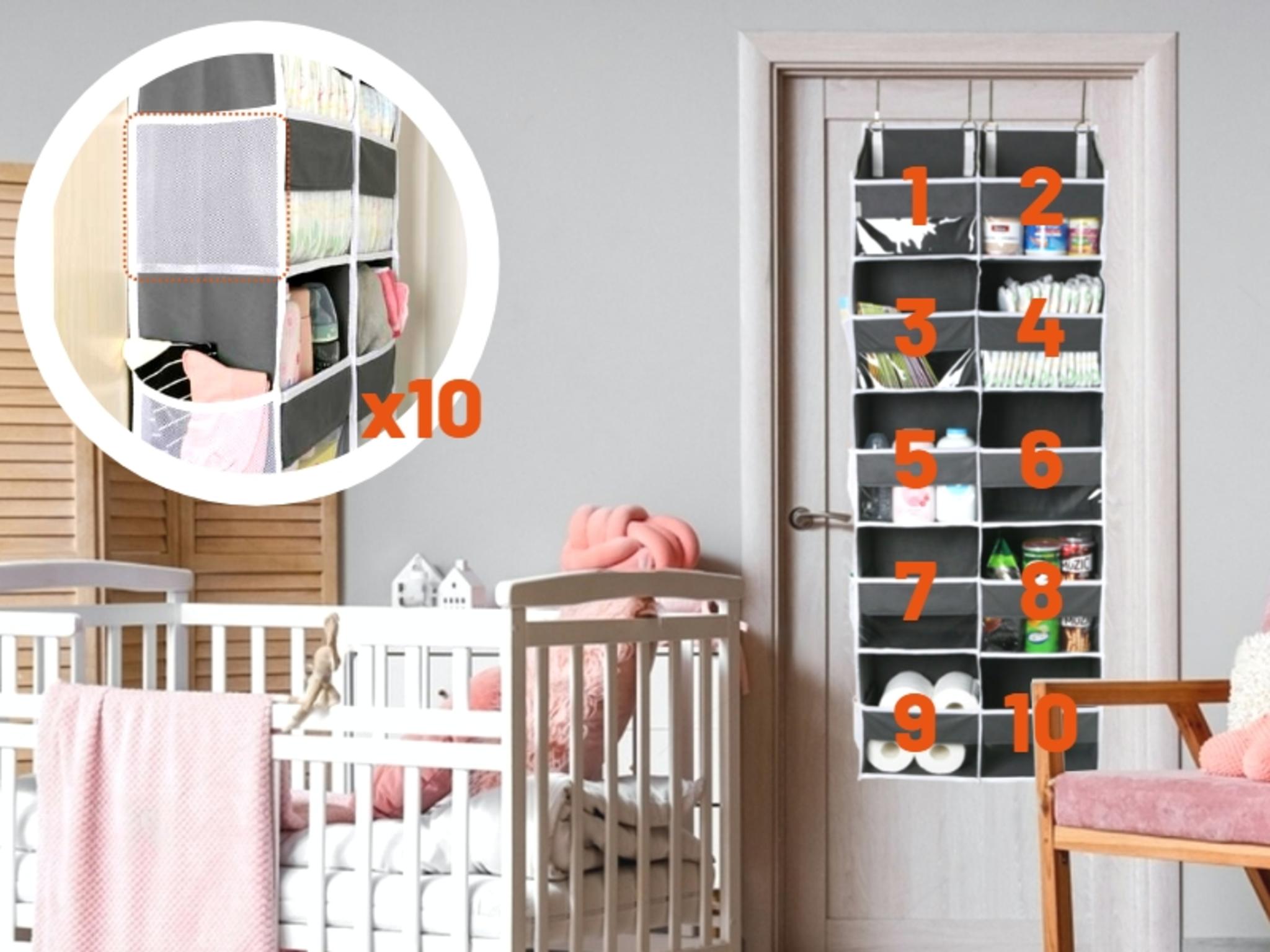 5-Tier Over the Door Organizer with 10 Compartments, 80lbs Capacity Extra Large Storage image 15