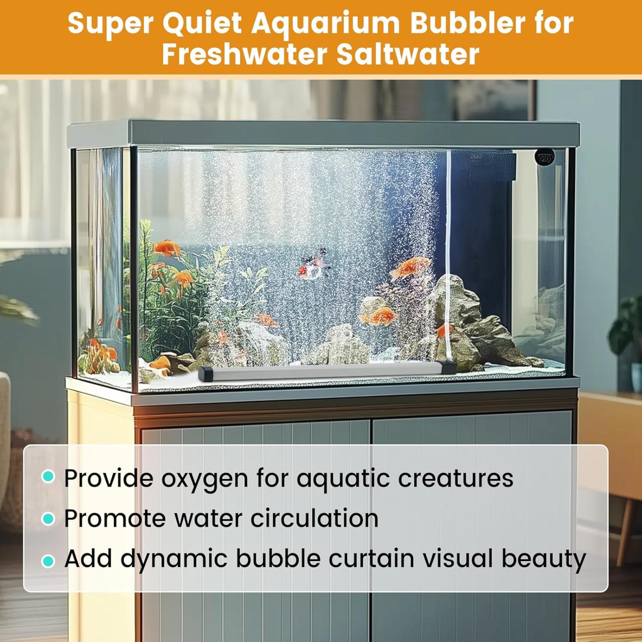 Nano Air Bubble Curtain Wall for Aquarium - Quiet High Dissolved Oxygen Diffuser for Fish Tanks