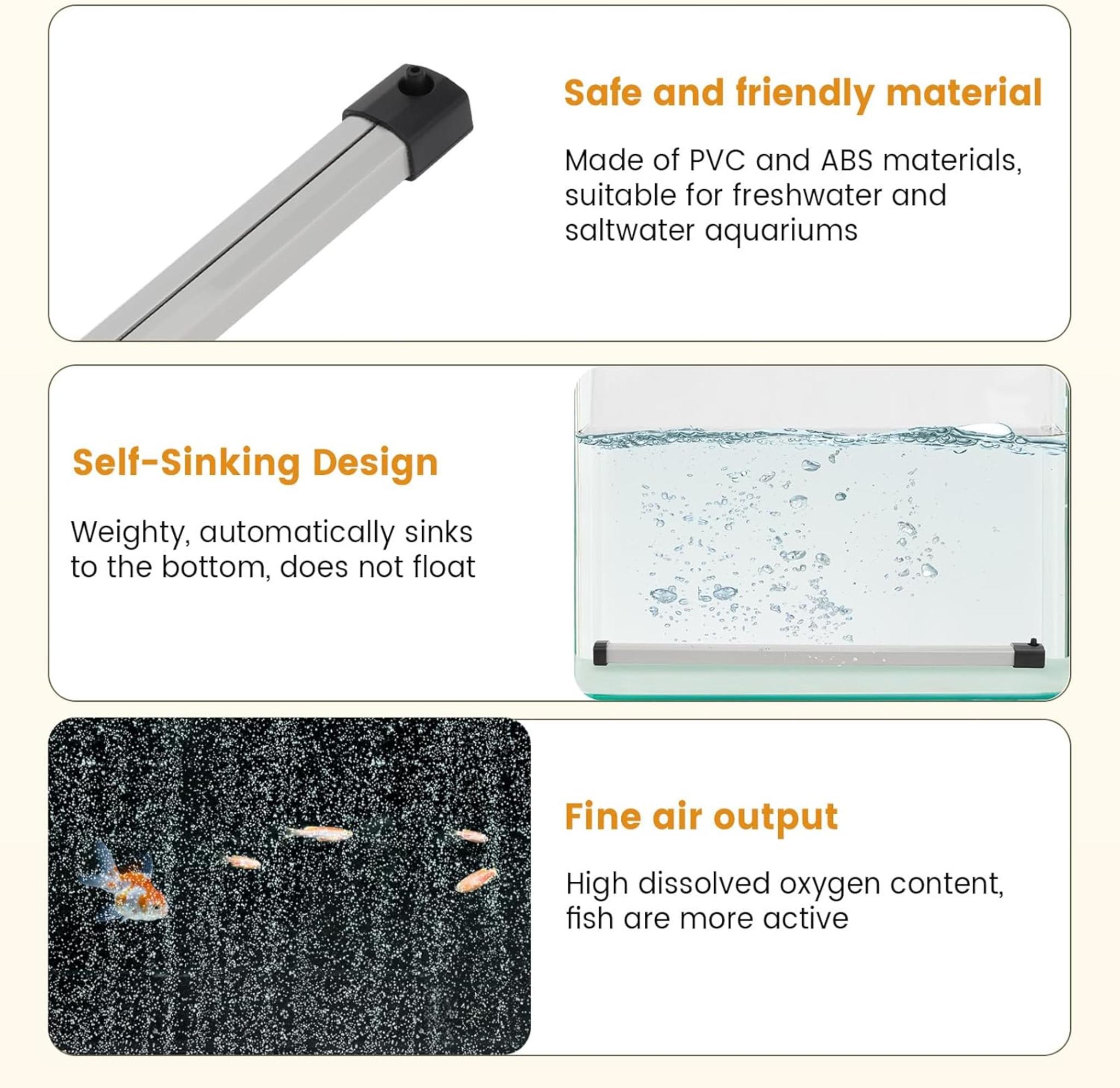 Nano Air Bubble Curtain Wall for Aquarium - Quiet High Dissolved Oxygen Diffuser for Fish Tanks