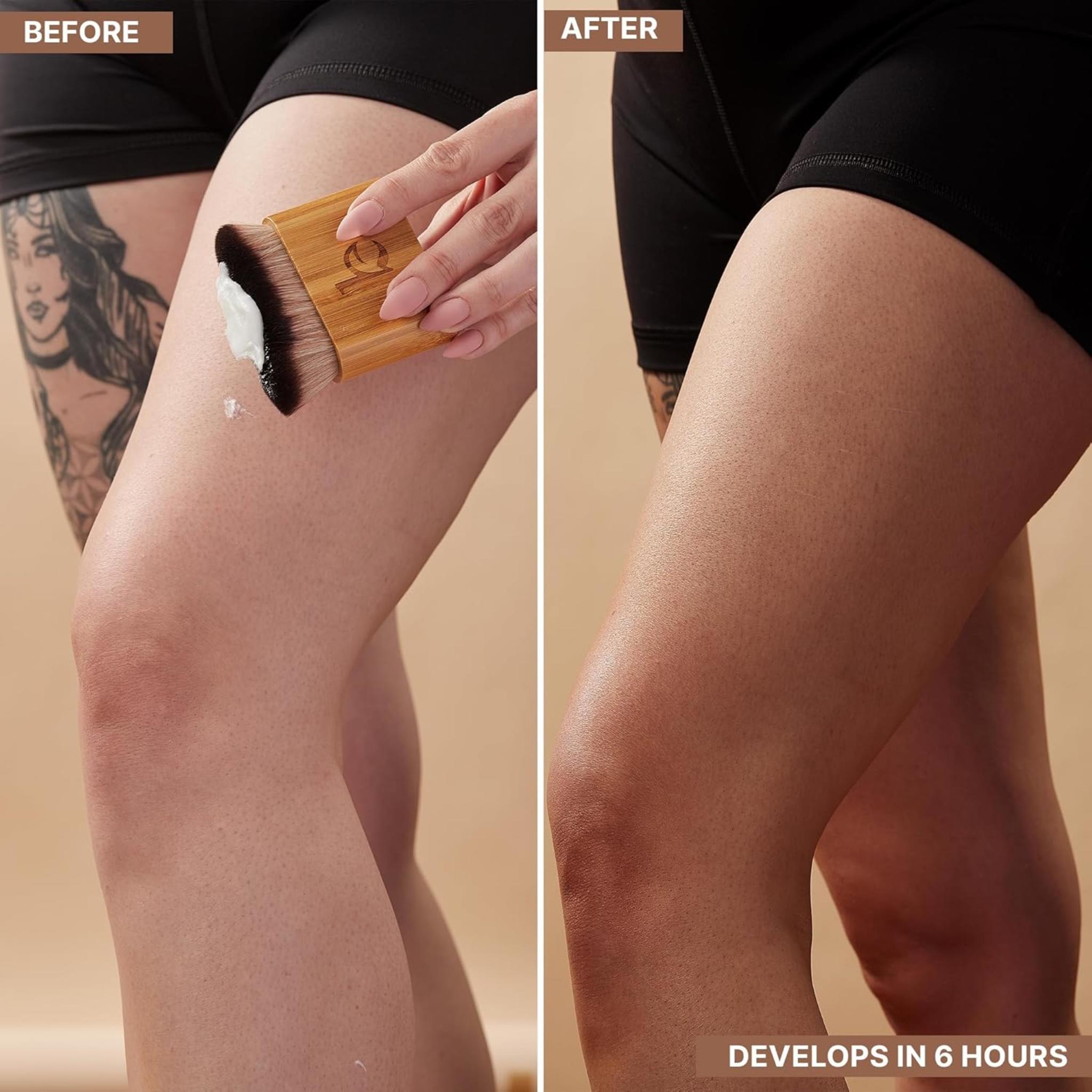 Natural & Organic Self Tanning Lotion for Face & Body - Streak-Free Medium to Dark Glow