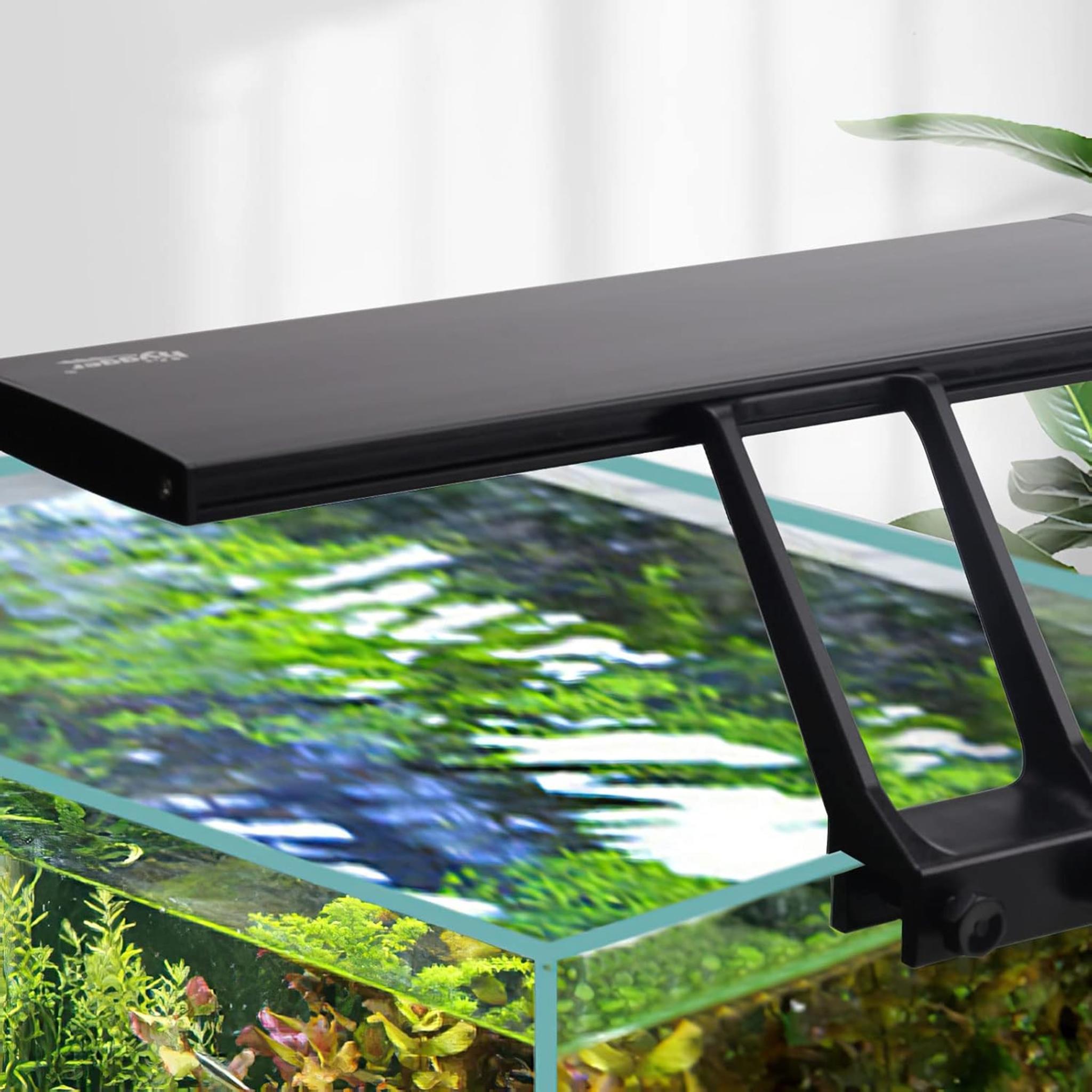 Clip-On 24/7 Aquarium LED Light with Sunrise-Daylight-Moonlight Modes & DIY Timer for Planted Tanks