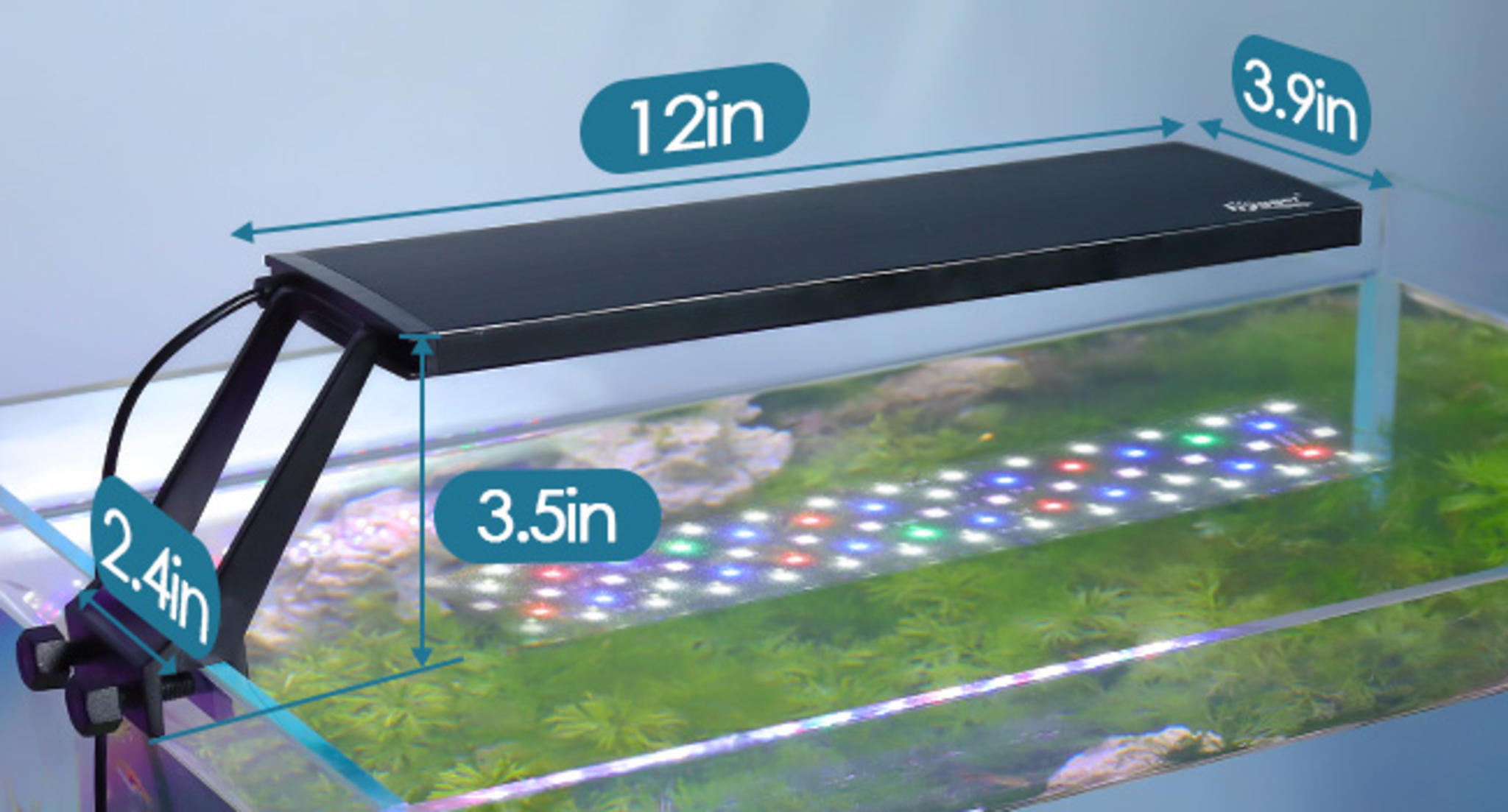 Clip-On 24/7 Aquarium LED Light with Sunrise-Daylight-Moonlight Modes & DIY Timer for Planted Tanks image 21
