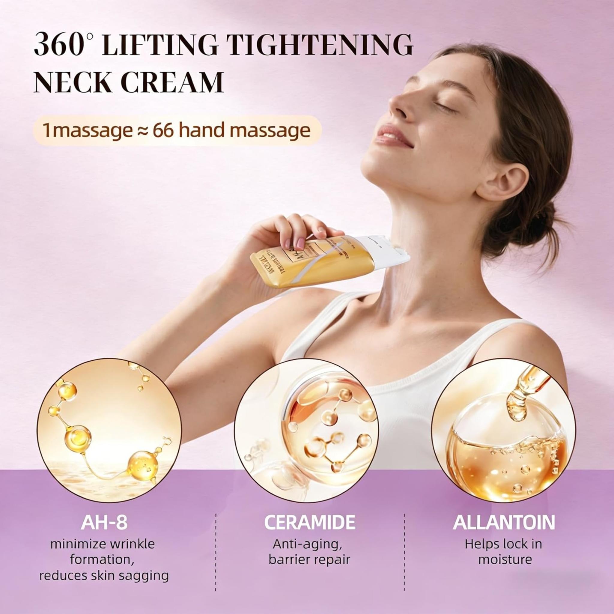 Firming Neck & Eye Cream Bundle with Electric Massage & Red Light, Anti-Wrinkle Revitalizing Set