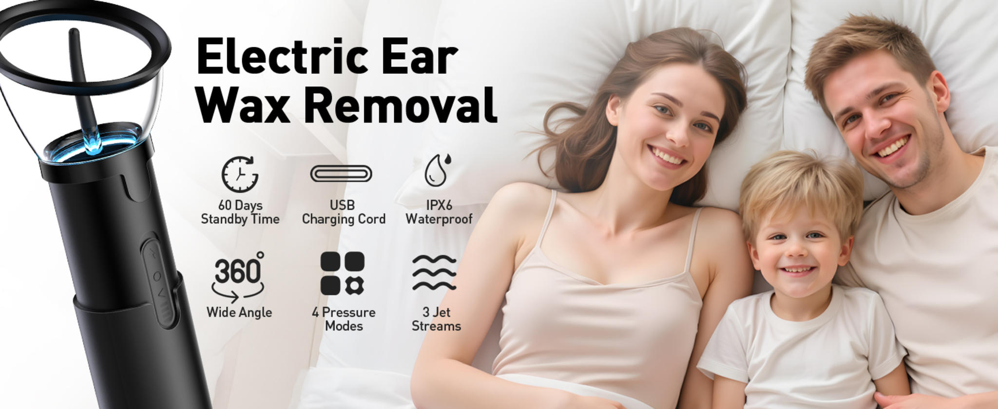 Electric Ear Wax Removal Kit with Camera, 4 Pressure Modes, IPX6 Waterproof Rechargeable Ear Cleaner image 22