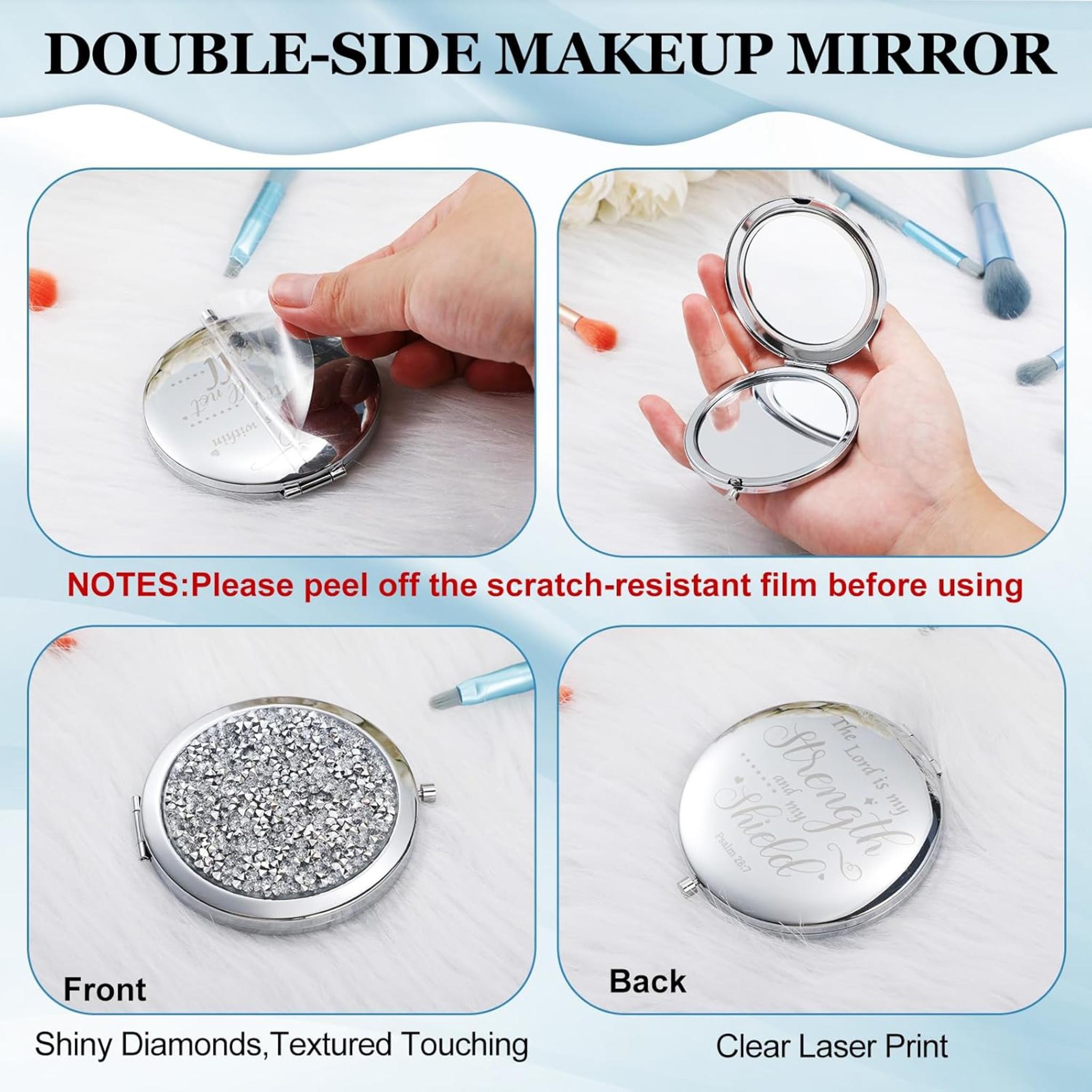 12 Pcs Christian Compact Mirrors with Bible Verses, Religious Gifts for Women, Baptism & Communion Favors