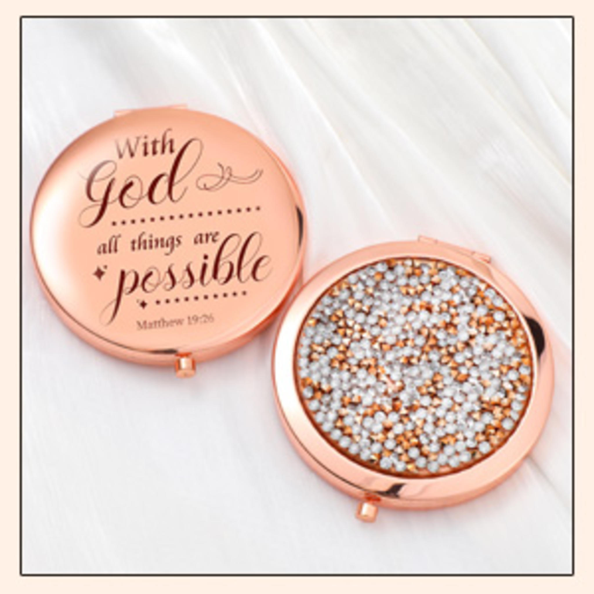 12 Pcs Christian Compact Mirrors with Bible Verses, Religious Gifts for Women, Baptism & Communion Favors image 10