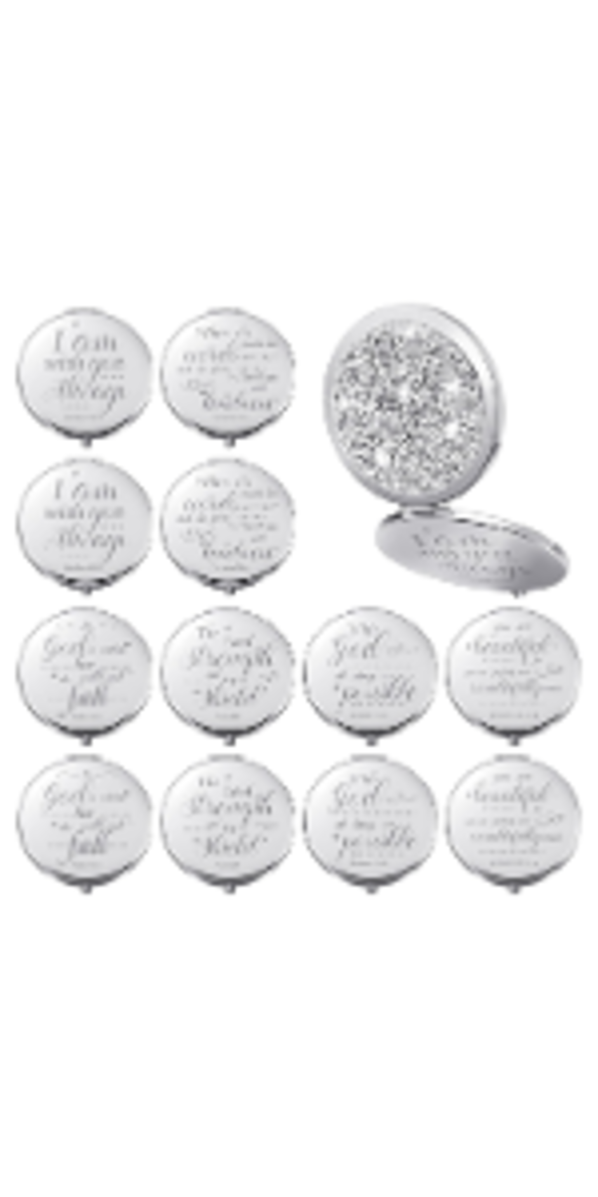 12 Pcs Christian Compact Mirrors with Bible Verses, Religious Gifts for Women, Baptism & Communion Favors image 18