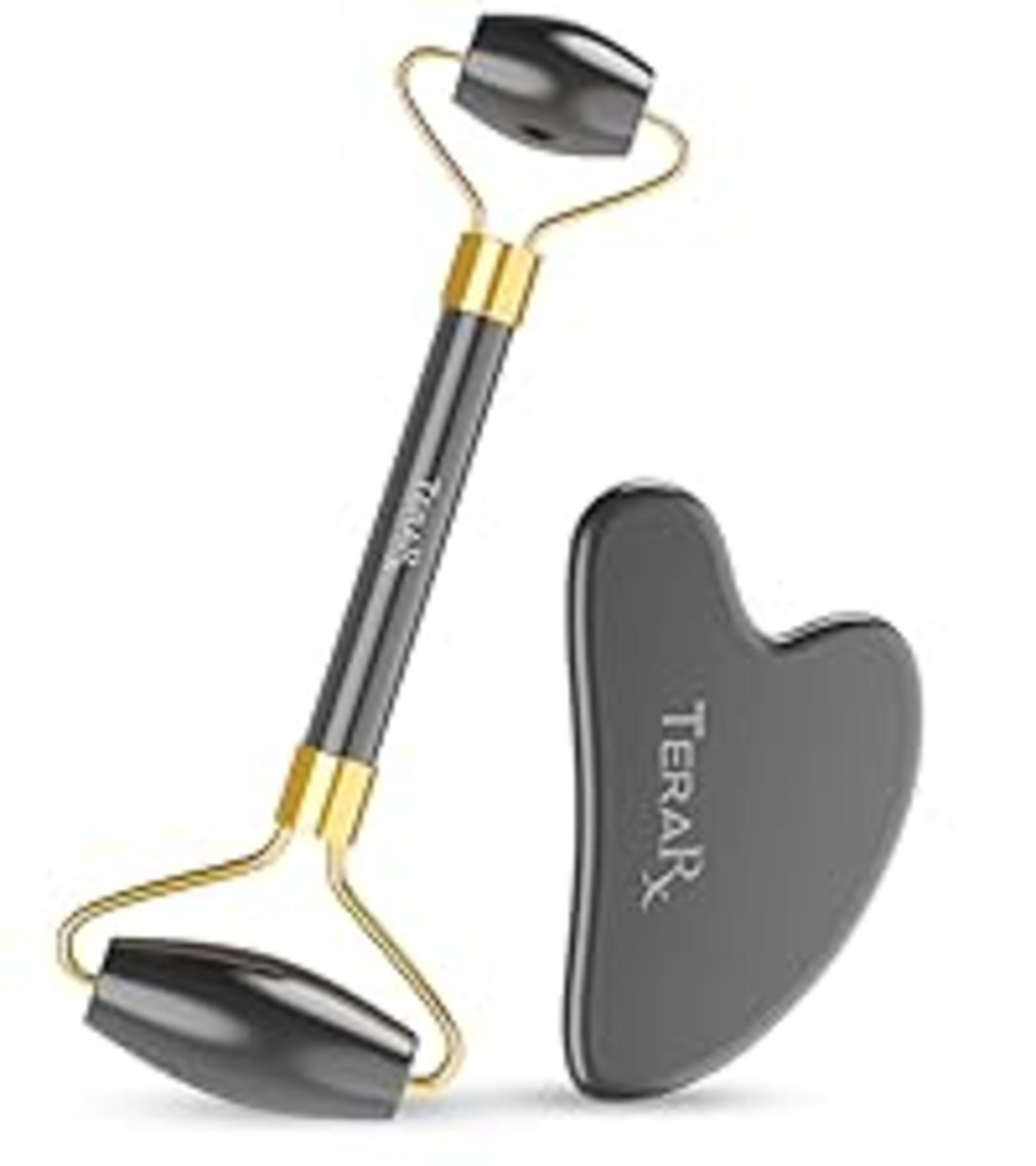 Terahertz Gua Sha & Facial Roller Set - 100% Authentic Stone for Puffiness & Wrinkle Reduction image 15