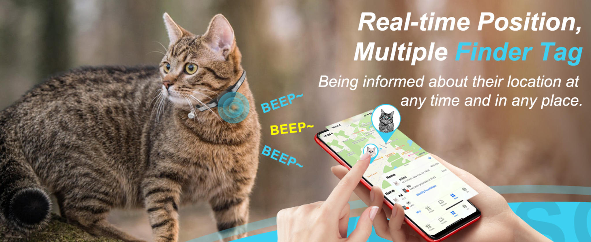 GPS Cat Tracker with Reflective Collar, Apple Find My Compatible, No Monthly Fee, IP67 Waterproof image 9