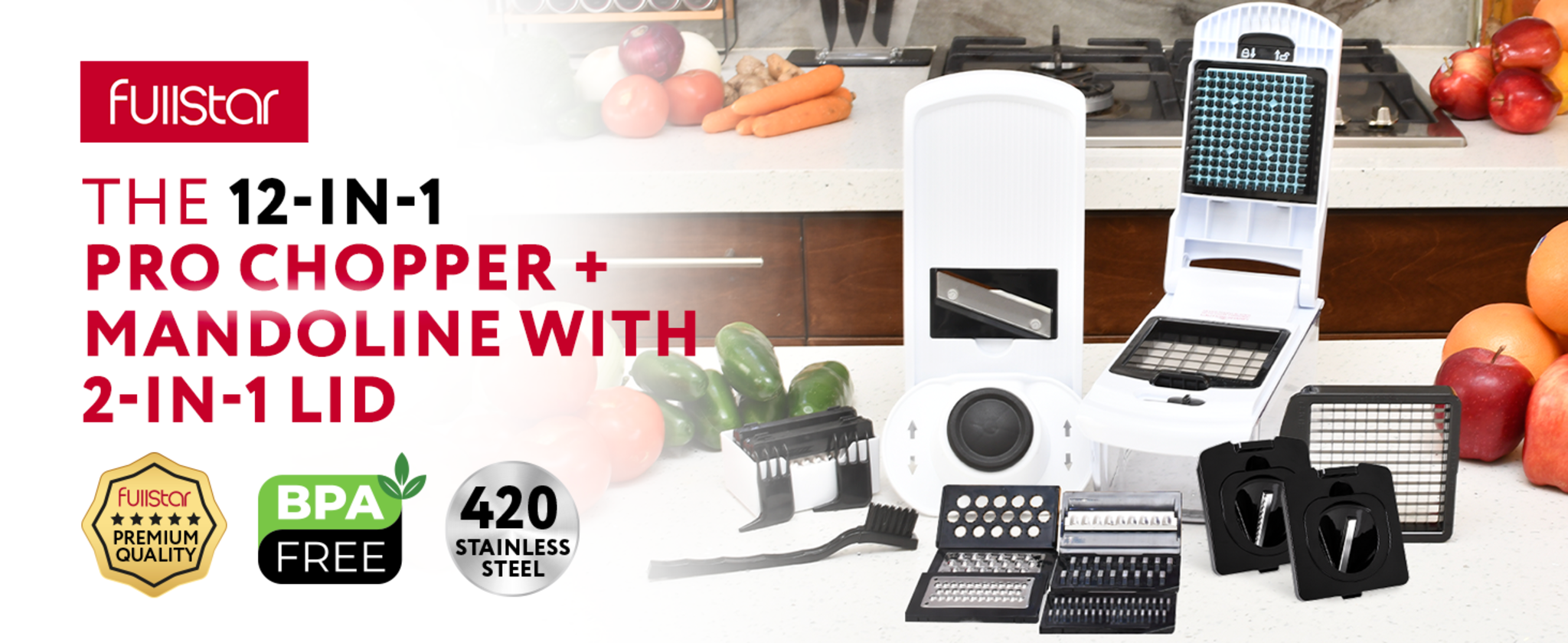 12-in-1 Mandoline Slicer and Vegetable Chopper with Container and 12 Interchangeable Blades image 10