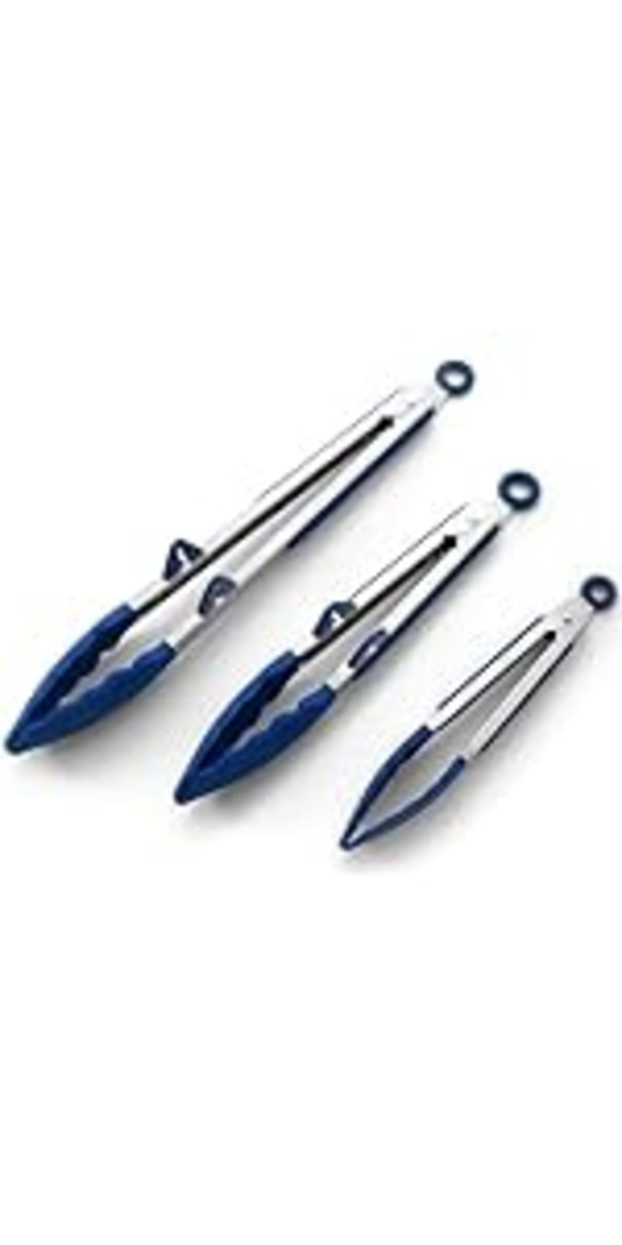 3-Piece 9-Inch Kitchen Tongs Set with Silicone Tips, Built-in Stand and Locking Mechanism image 13