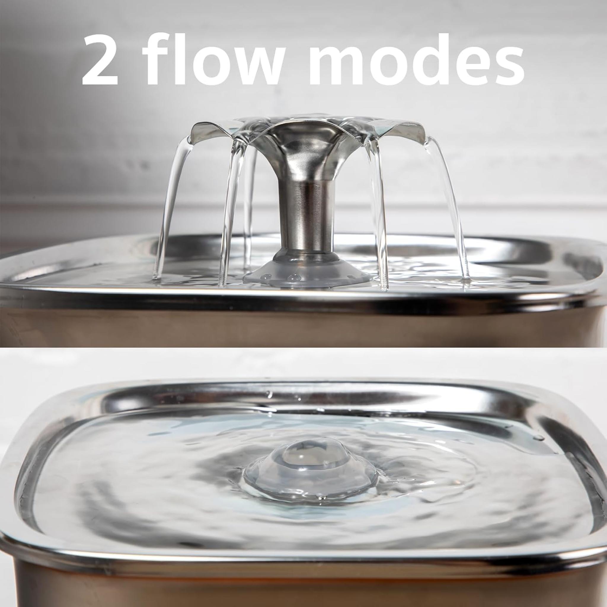 Stainless Steel Cat Water Fountain - 95oz/2.8L Automatic Pet Dispenser with Filters & Mat