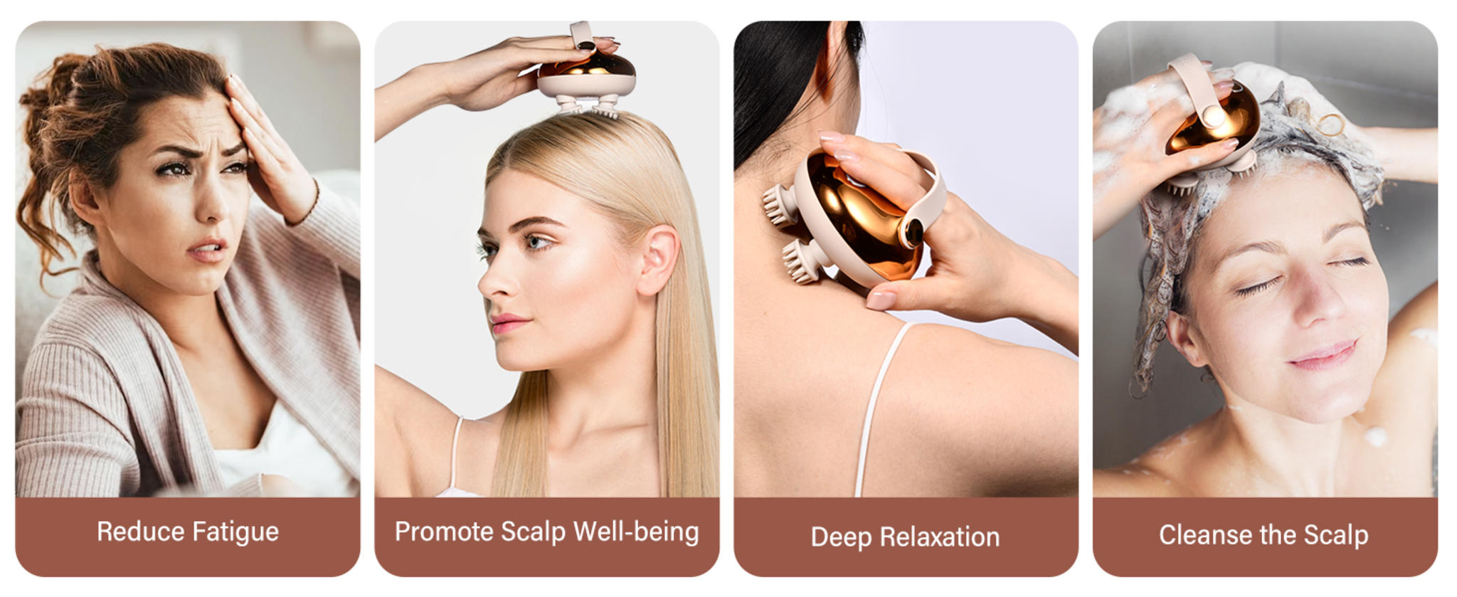 Electric Scalp Massager with 128 Kneading Nodes, IPX7 Waterproof Head Massager for Stress Relief image 17