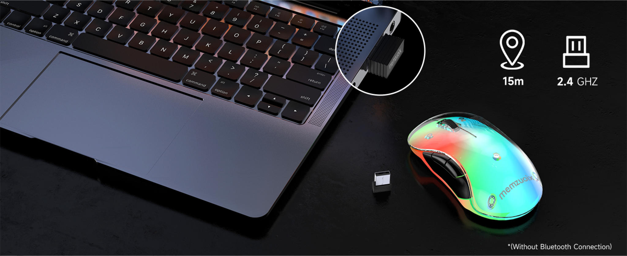 2.4G Aesthetic Wireless Mouse with 9-Color RGB Lighting, Magnetic Cover, and USB-C Rechargeable Design image 18