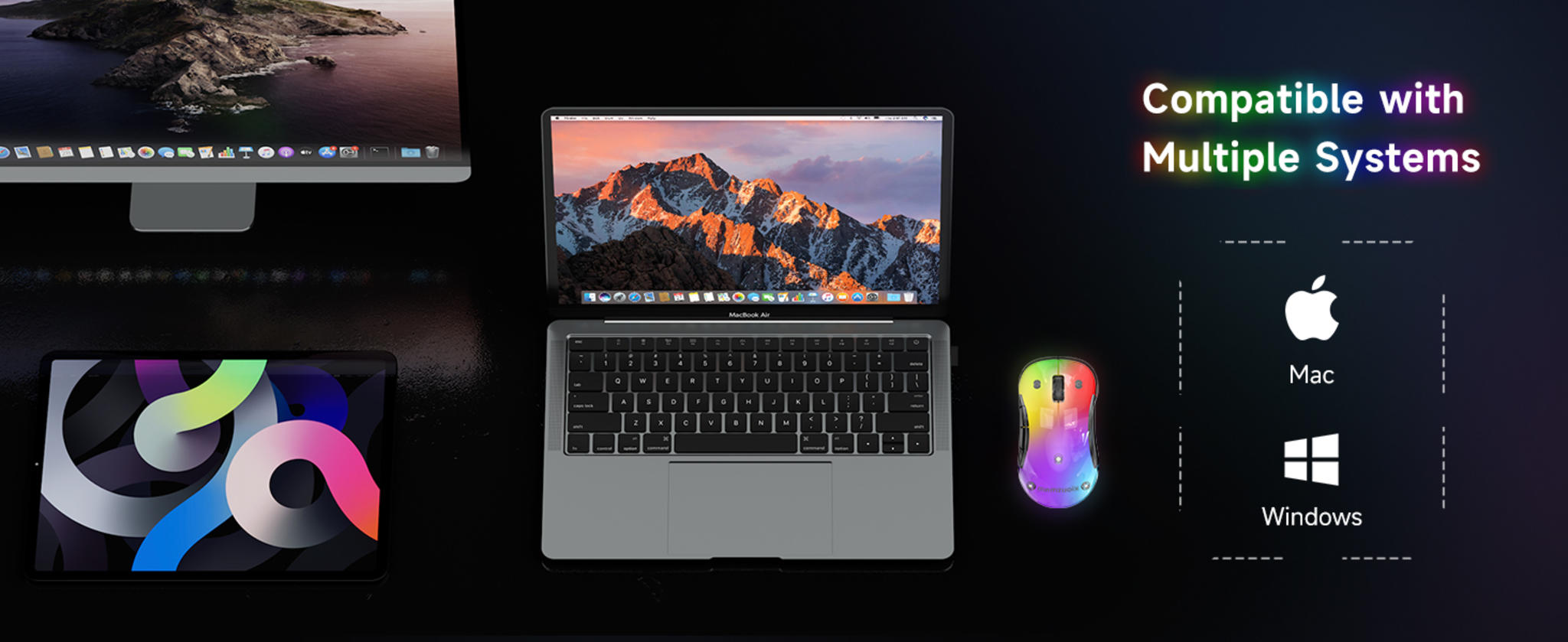 2.4G Aesthetic Wireless Mouse with 9-Color RGB Lighting, Magnetic Cover, and USB-C Rechargeable Design image 19