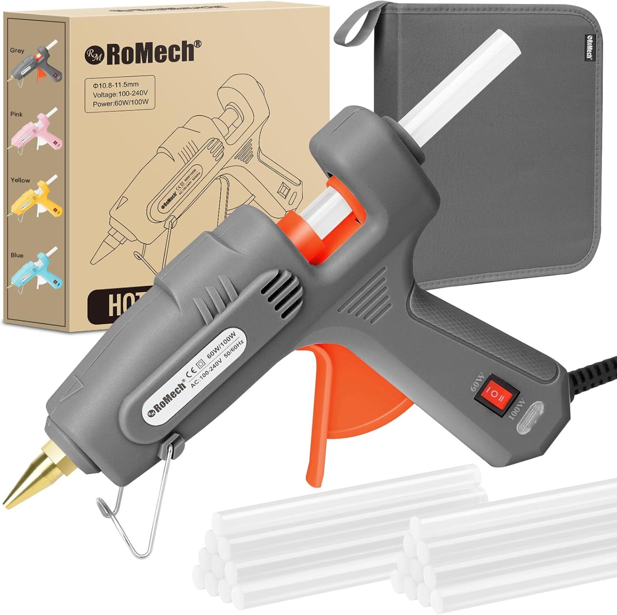 Full Size Hot Glue Gun with 60/100W Dual Power, 21 Glue Sticks & Storage Case