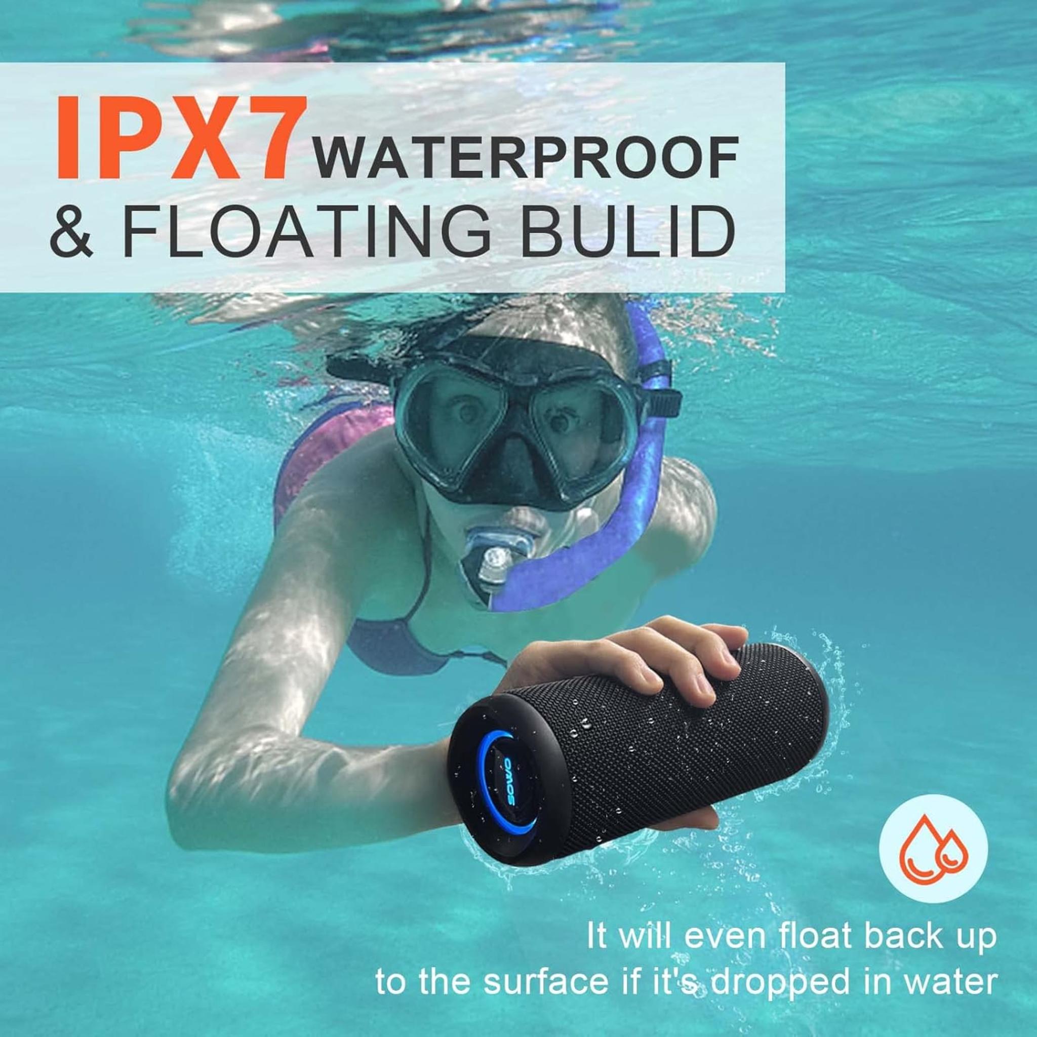 Wireless Portable Bluetooth Speaker - 25W Stereo Sound, IPX7 Waterproof, 16H Playtime & RGB Lights