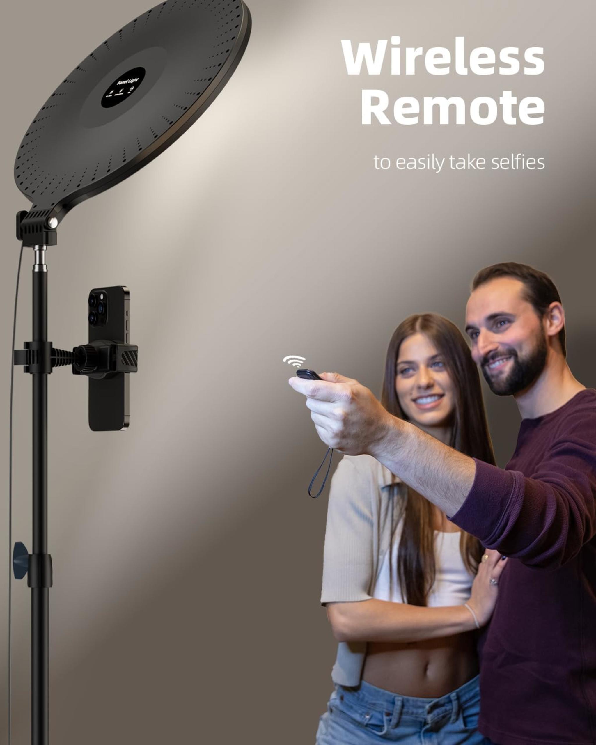 10.5" Full-Screen Ring Light with 69" Extendable Tripod Stand and Remote for Video Recording