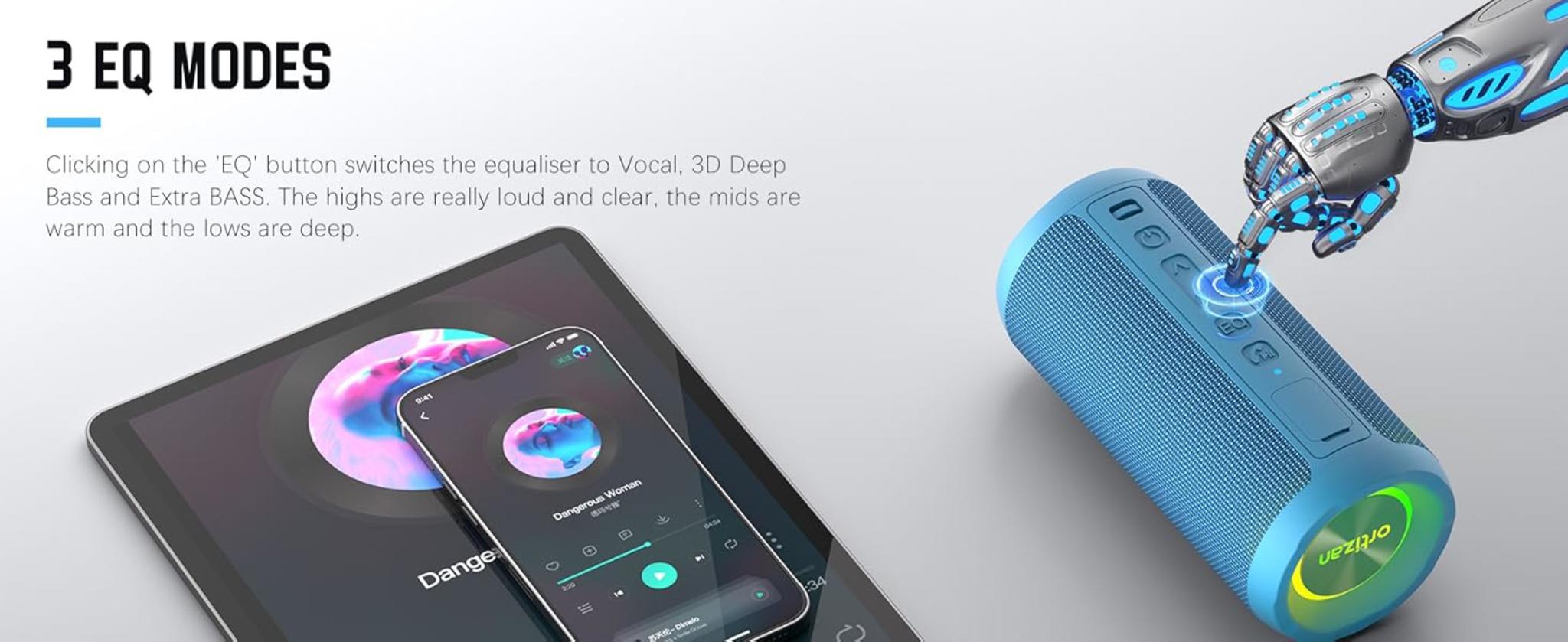 Portable Bluetooth Speaker with 24W Stereo Sound, IPX7 Waterproof, 30H Playtime & RGB Lights image 12