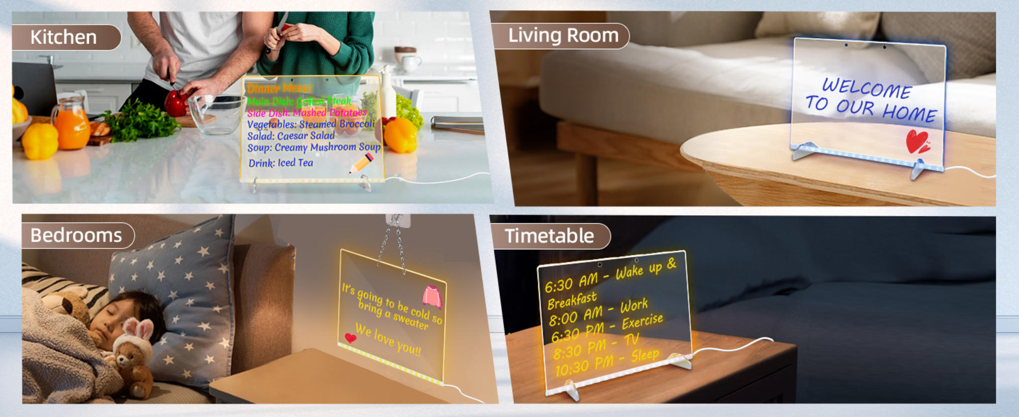 LED Note Board with 7 Colors, 13"x10" Light Up Dry Erase Drawing Board for Kids & Adults image 11