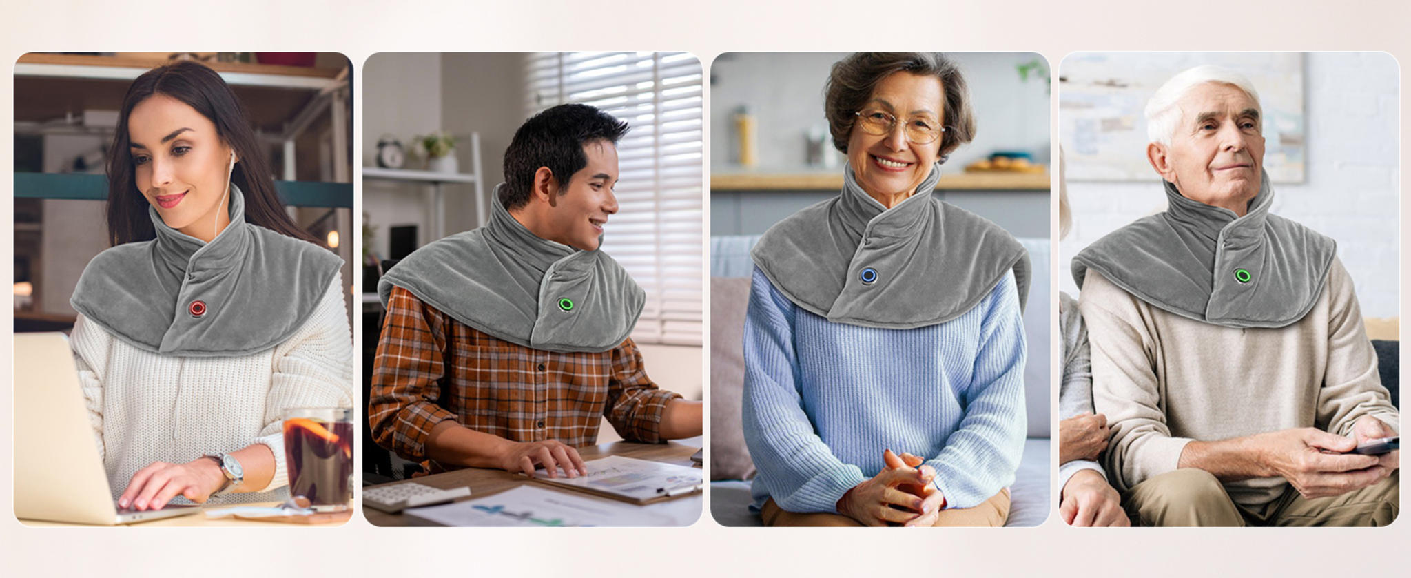 Weighted Cordless Neck Heating Pad with 10000mAh Battery, Graphene Fast Heating for Pain Relief image 16