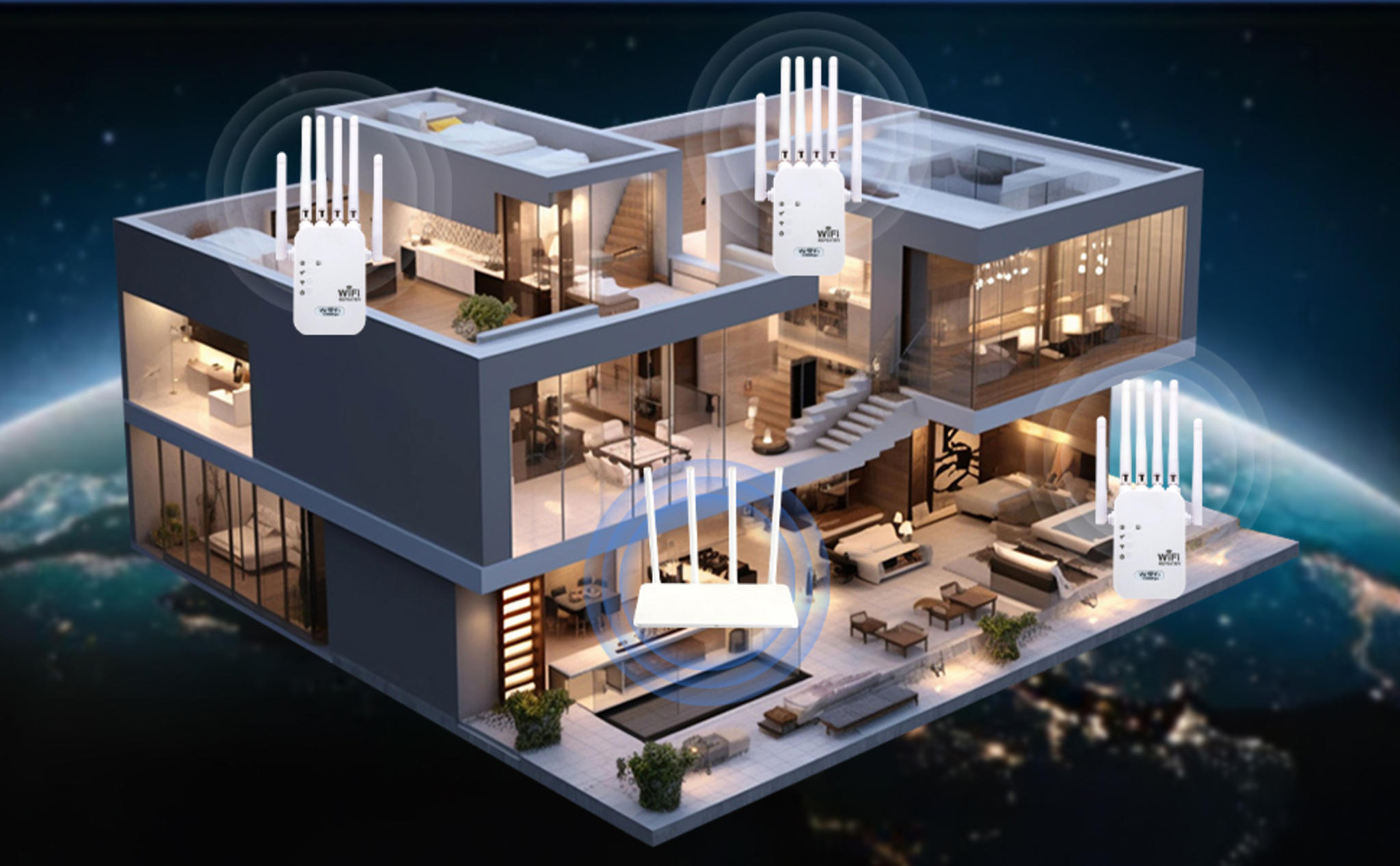 1200Mbps WiFi Extender Signal Booster - Dual Band 2.4/5GHz with Ethernet Port, Covers 9800 Sq.ft image 11