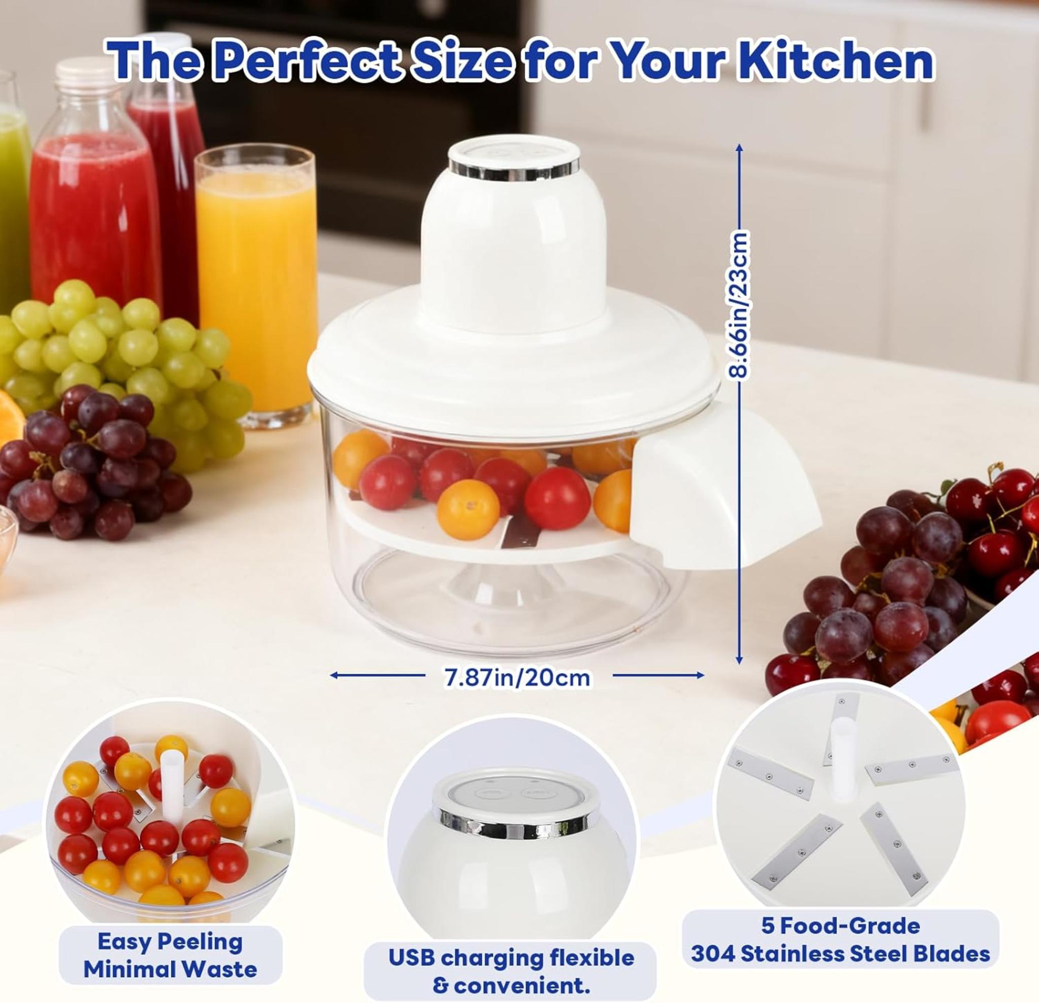 Electric Automatic Grape & Garlic Peeler Machine, Cordless Skin Remover for Small Fruits