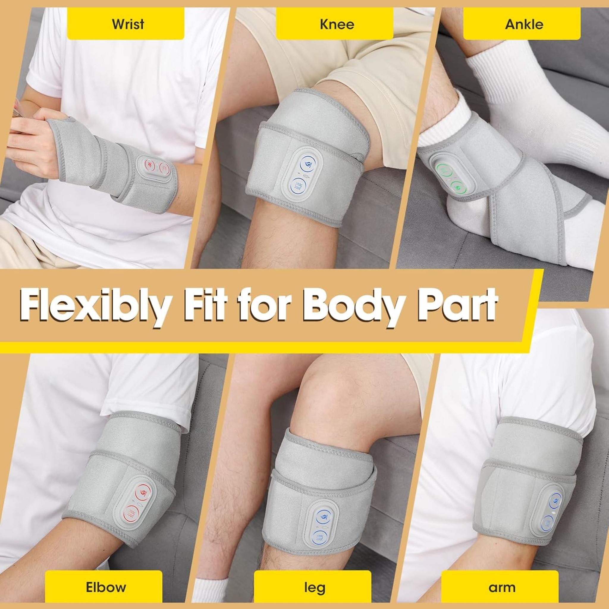 Cordless Wrist Heating Pad with Red Light Therapy & Vibration Massage for Pain Relief