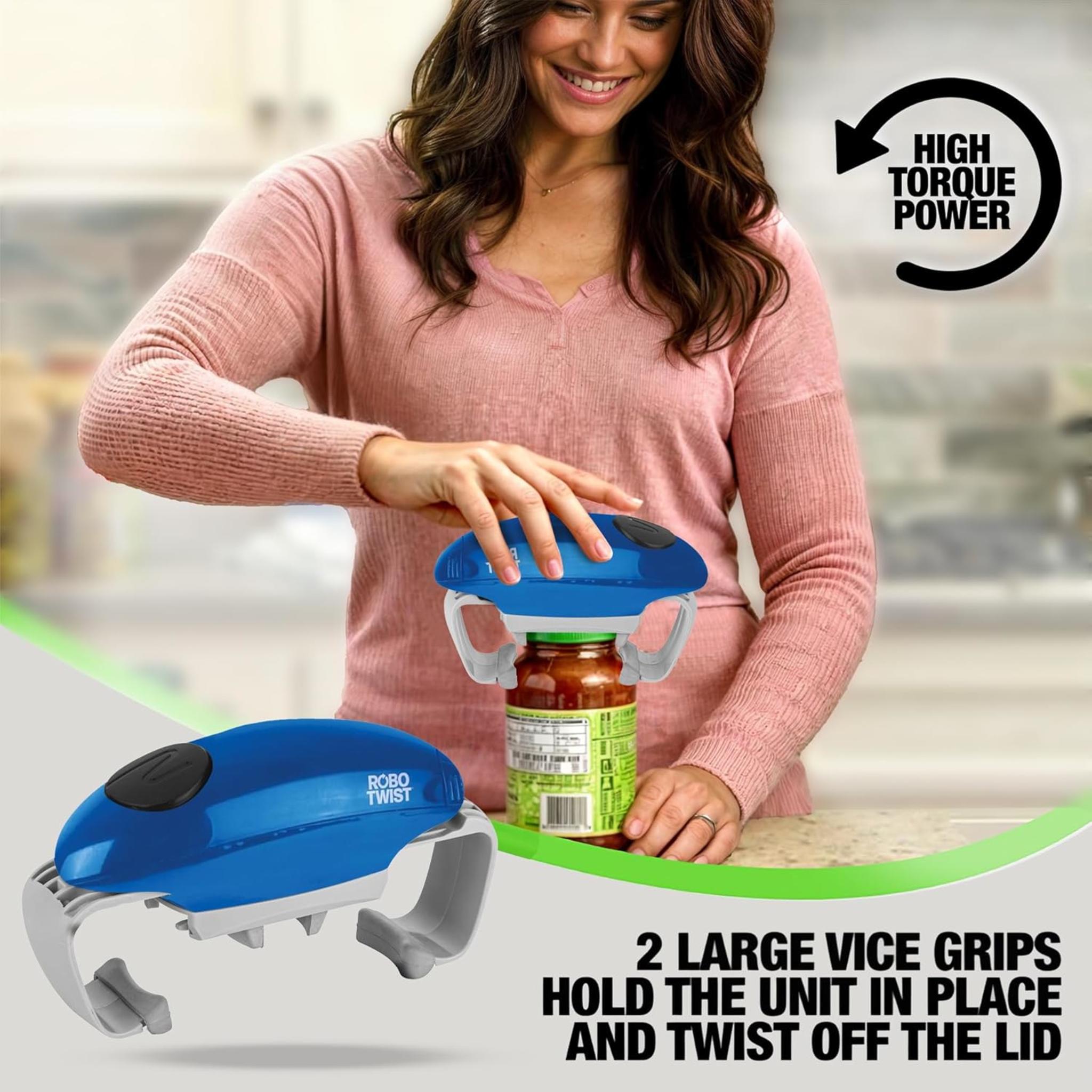 Automatic Jar Opener with Improved Torque - Electric Handsfree Opener for Seniors and Arthritis