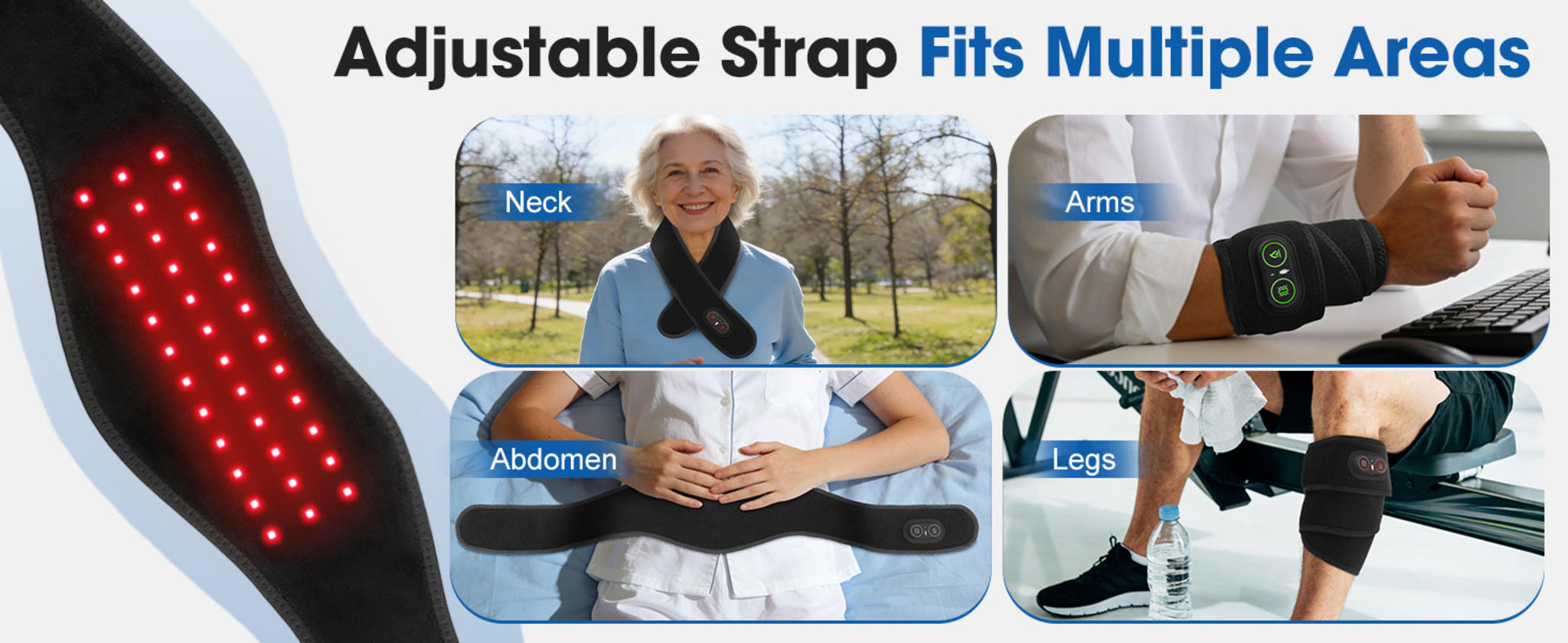 Cordless Neck Heating Pad with Red Light Therapy & Vibration, 3 Heat Levels for Pain Relief image 15