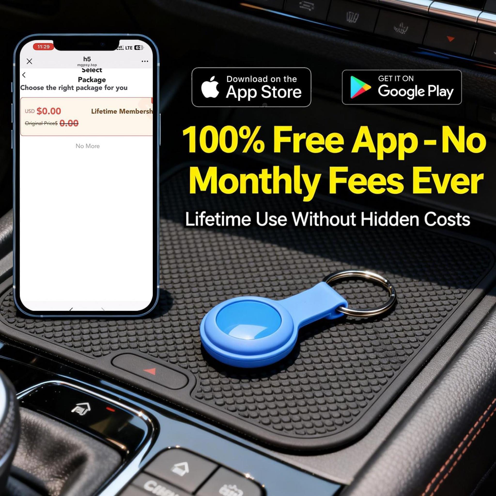 GPS Tracker for Vehicles, Kids & Pets - No SIM Card & No Subscription Required