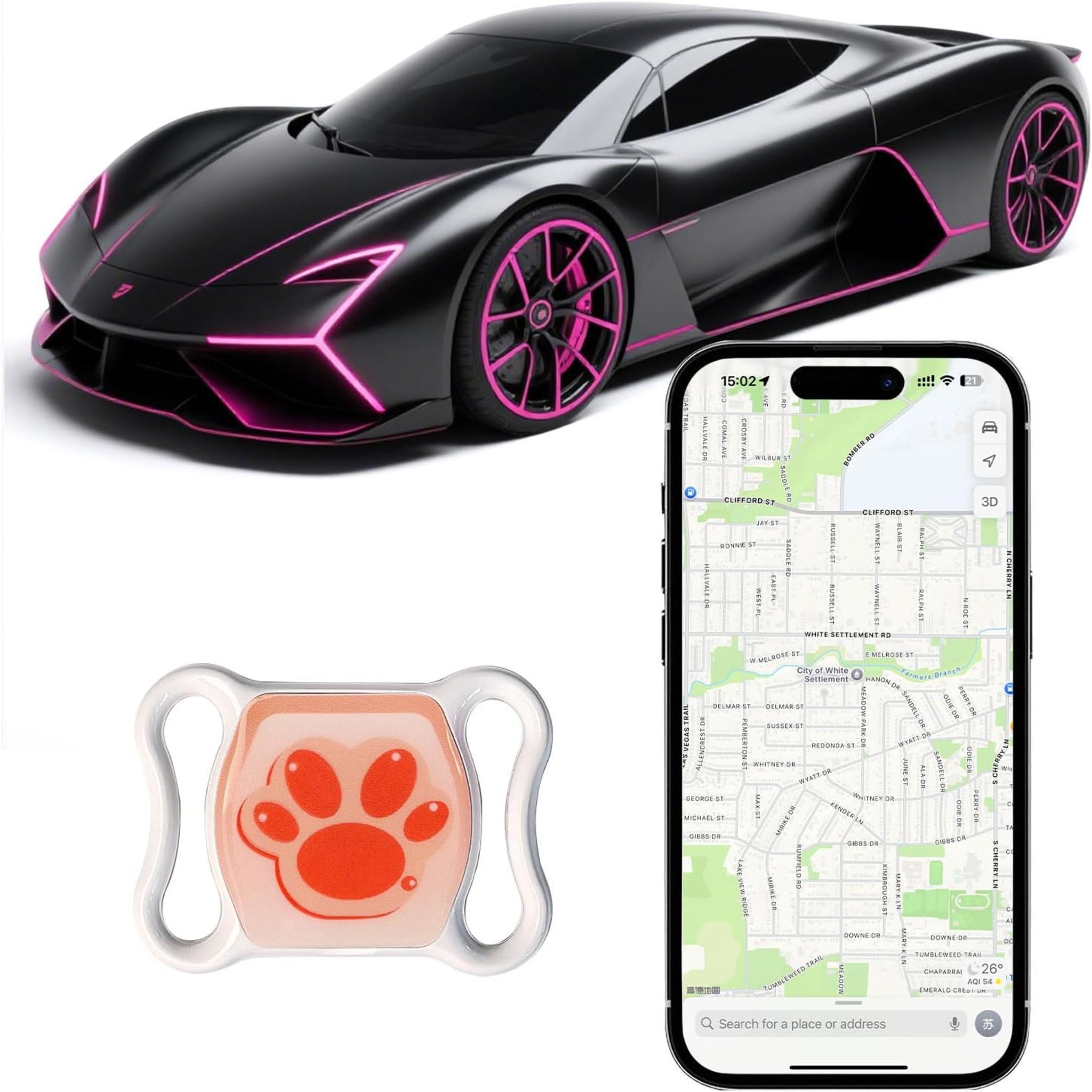 GPS Pet Tracker for Cats and Dogs - No Subscription Fee, 365-Day Battery Life, IPX8 Waterproof