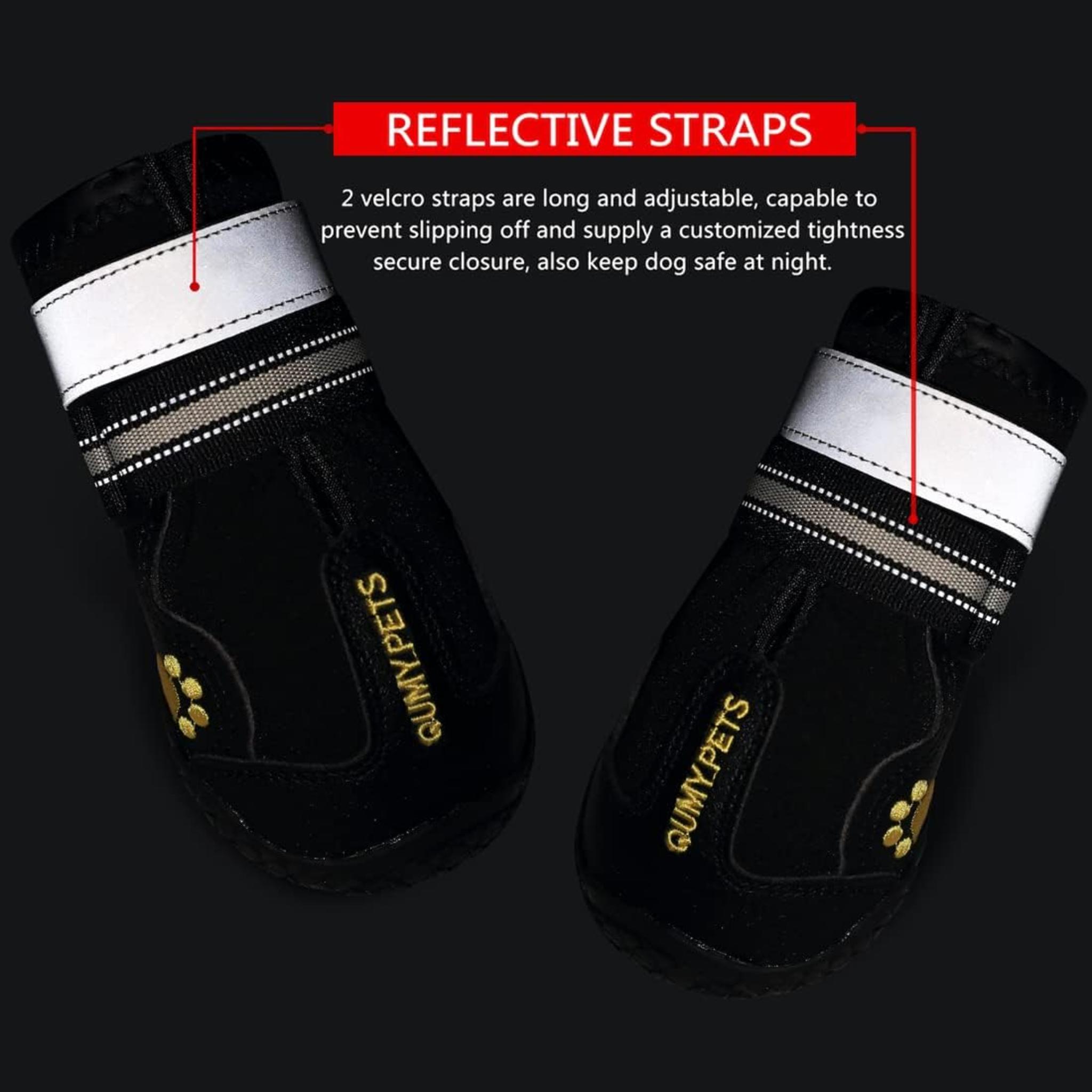 Dog Boots for Large Dogs, Water-Resistant Paw Protectors with Reflective Straps and Rugged Anti-Slip Sole
