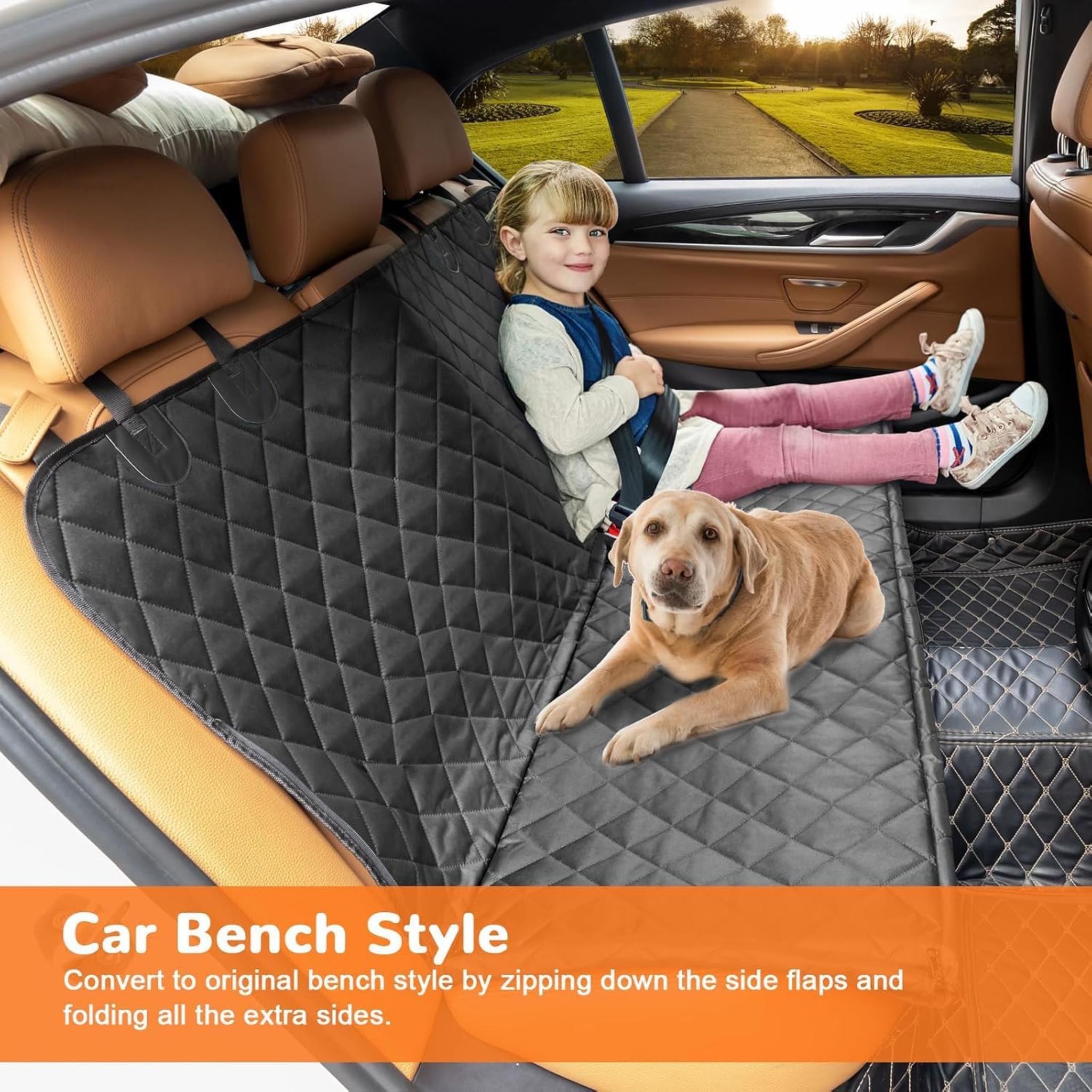 100% Waterproof Dog Car Seat Cover with Side Flaps and Nonslip Backing