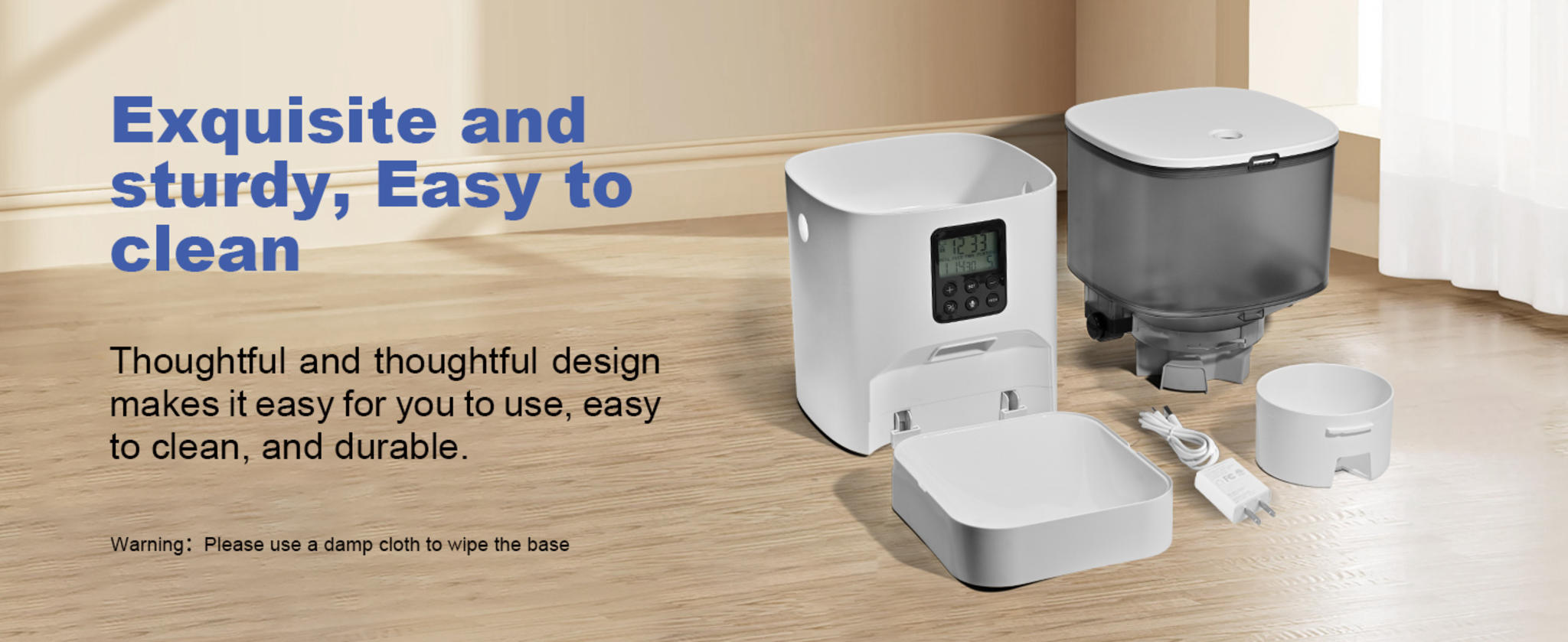 Automatic Cat Feeder with 10s Voice Recorder, 4L Timed Pet Food Dispenser for 8 Meals Daily image 12