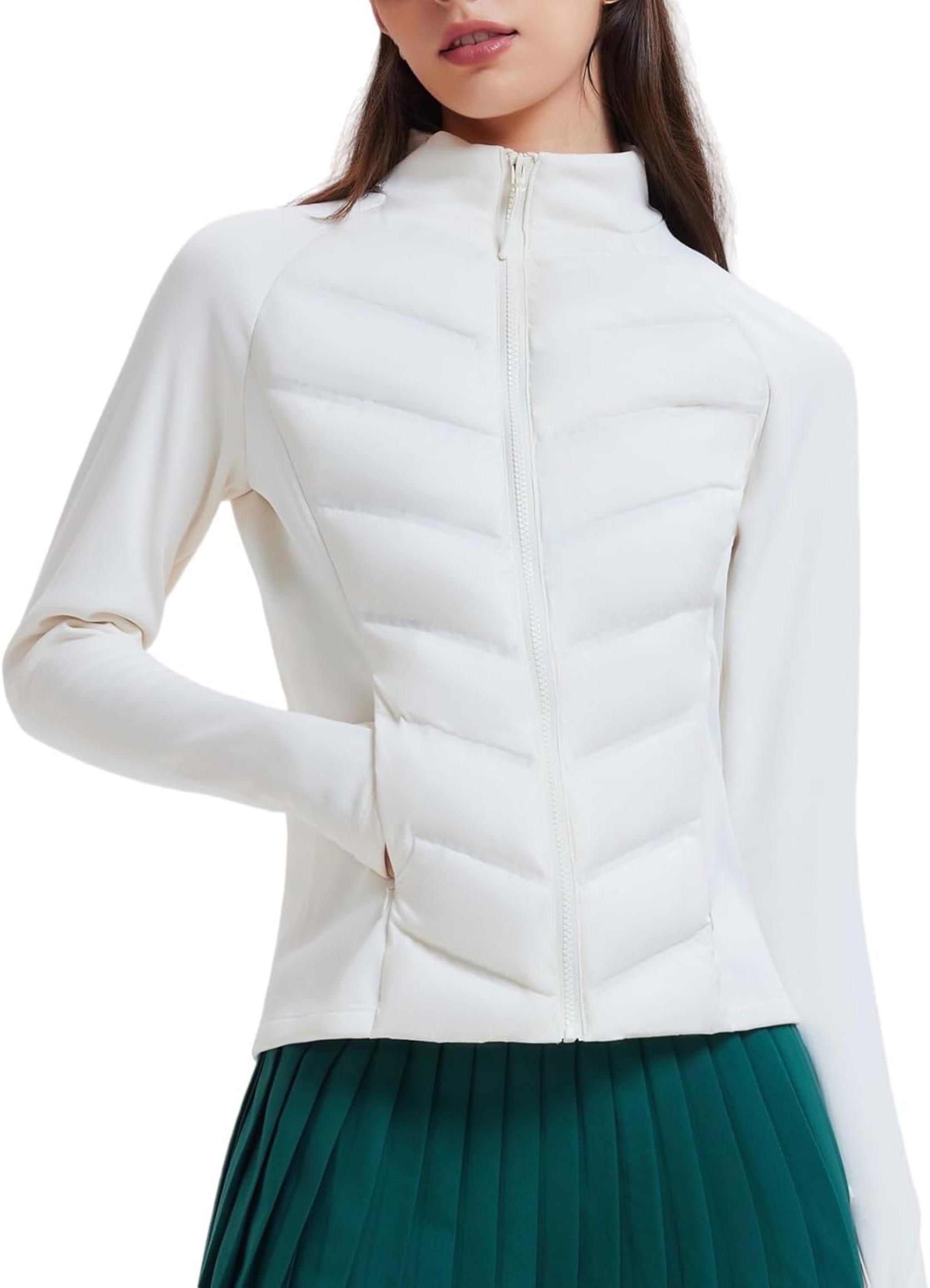 Lightweight Women's 800 Down-Fill Waterproof Quilted Puffer Jacket for Hiking and Running