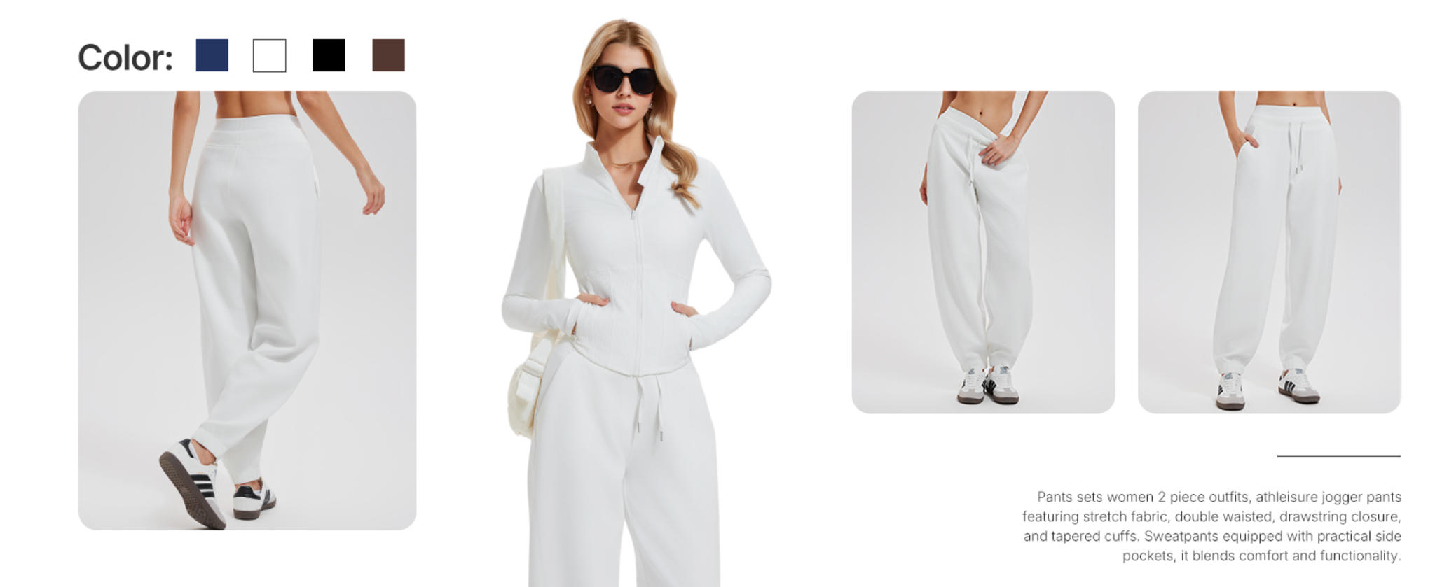 Women's 2 Piece Full-Zip Jacket and Jogger Pants Sweat Set image 7